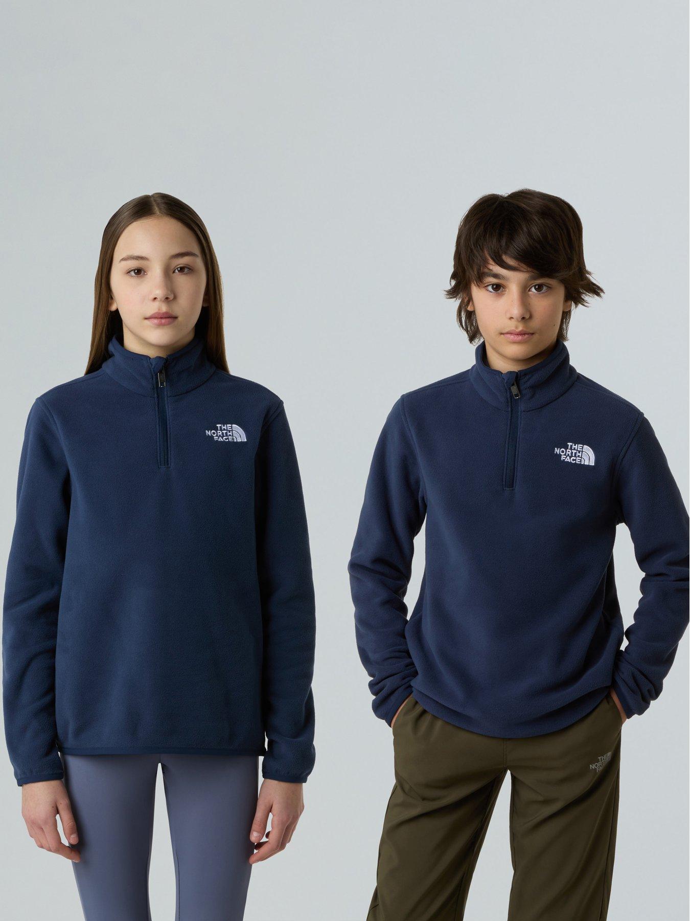 The North Face Teen Glacier 1/4 Zip Pullover Fleece - Navy