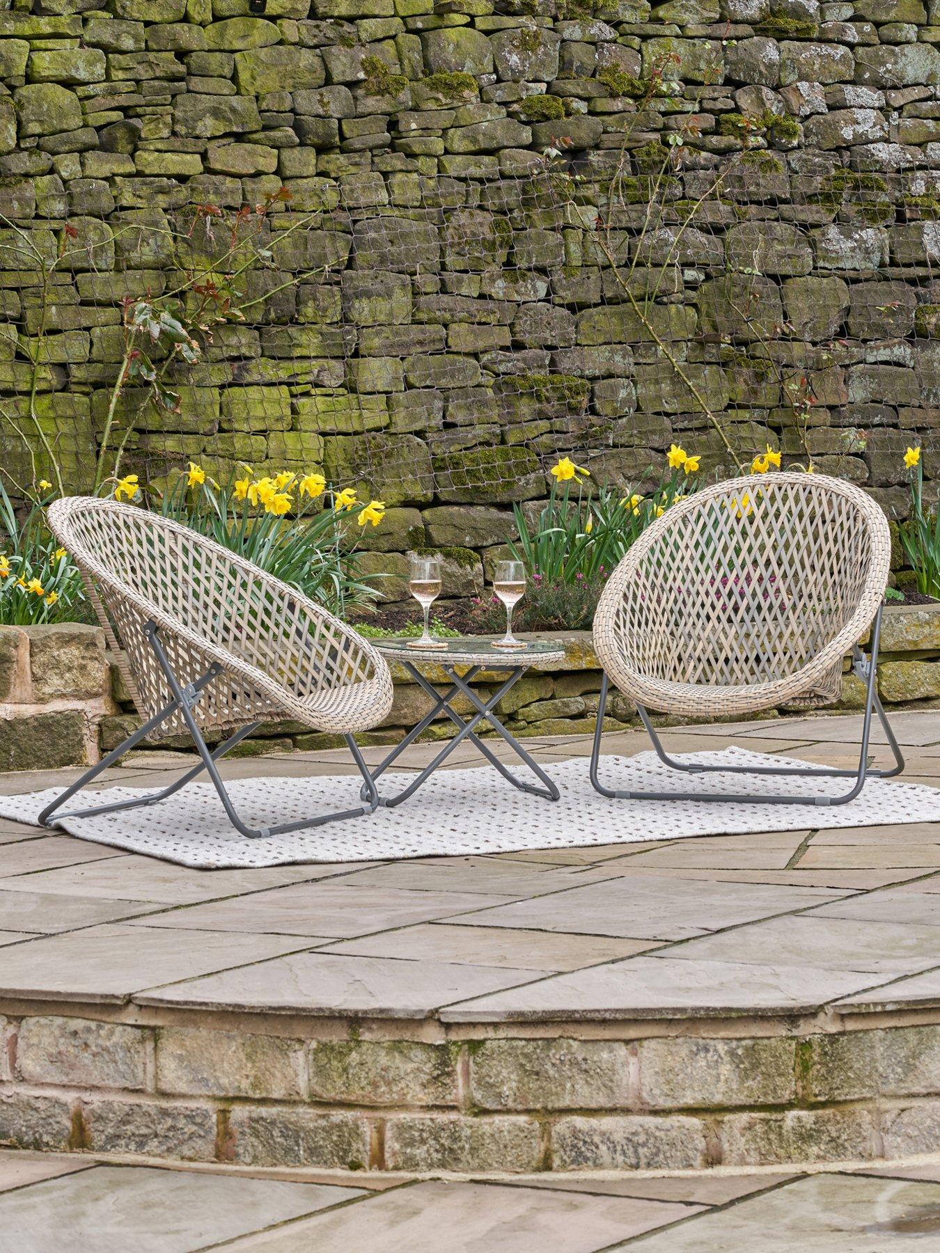 Image 1 of 7 of Pacific Lifestyle Tobs Outdoor Grey Foldable Loungers Set