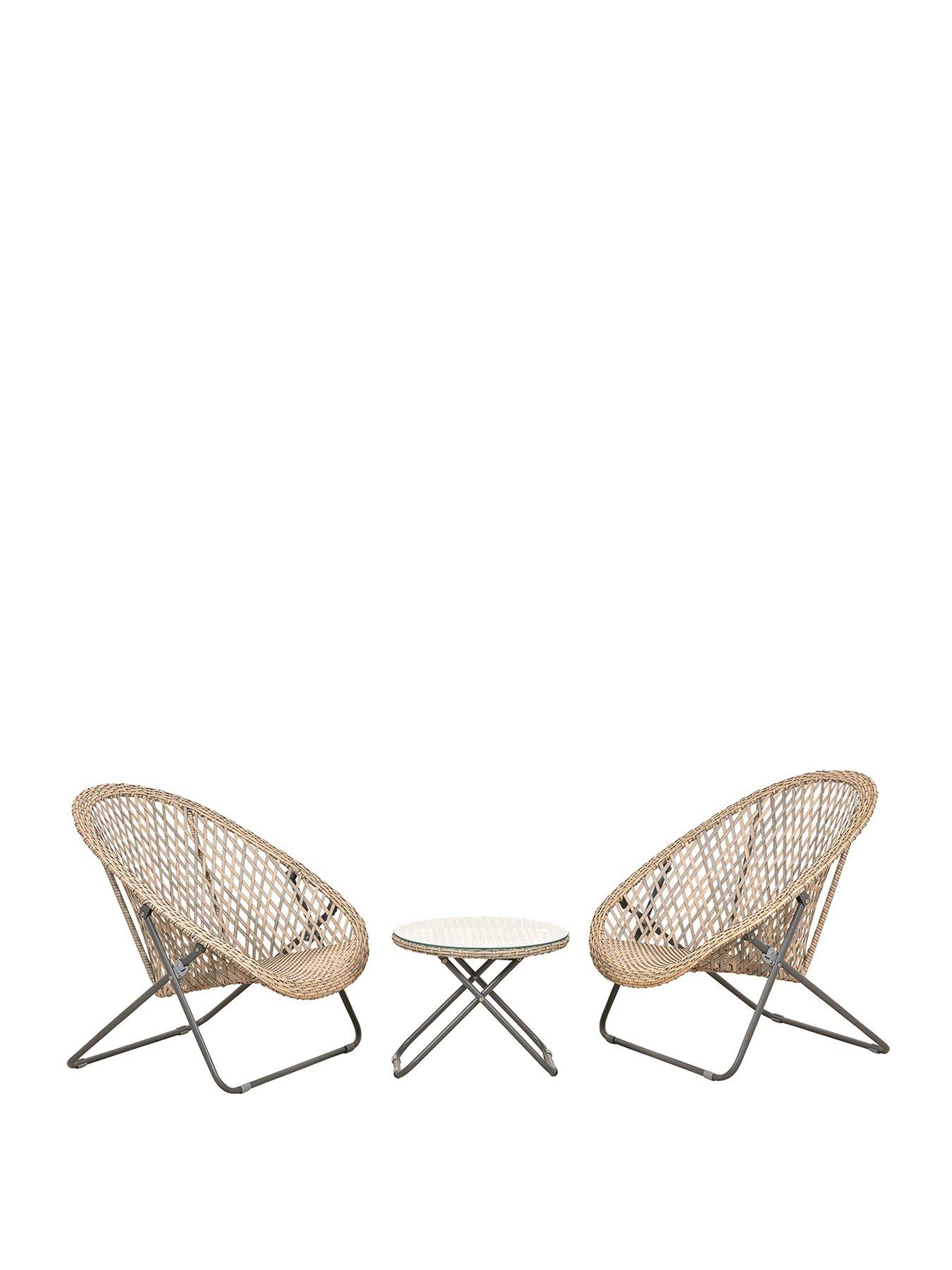 Image 2 of 7 of Pacific Lifestyle Tobs Outdoor Grey Foldable Loungers Set