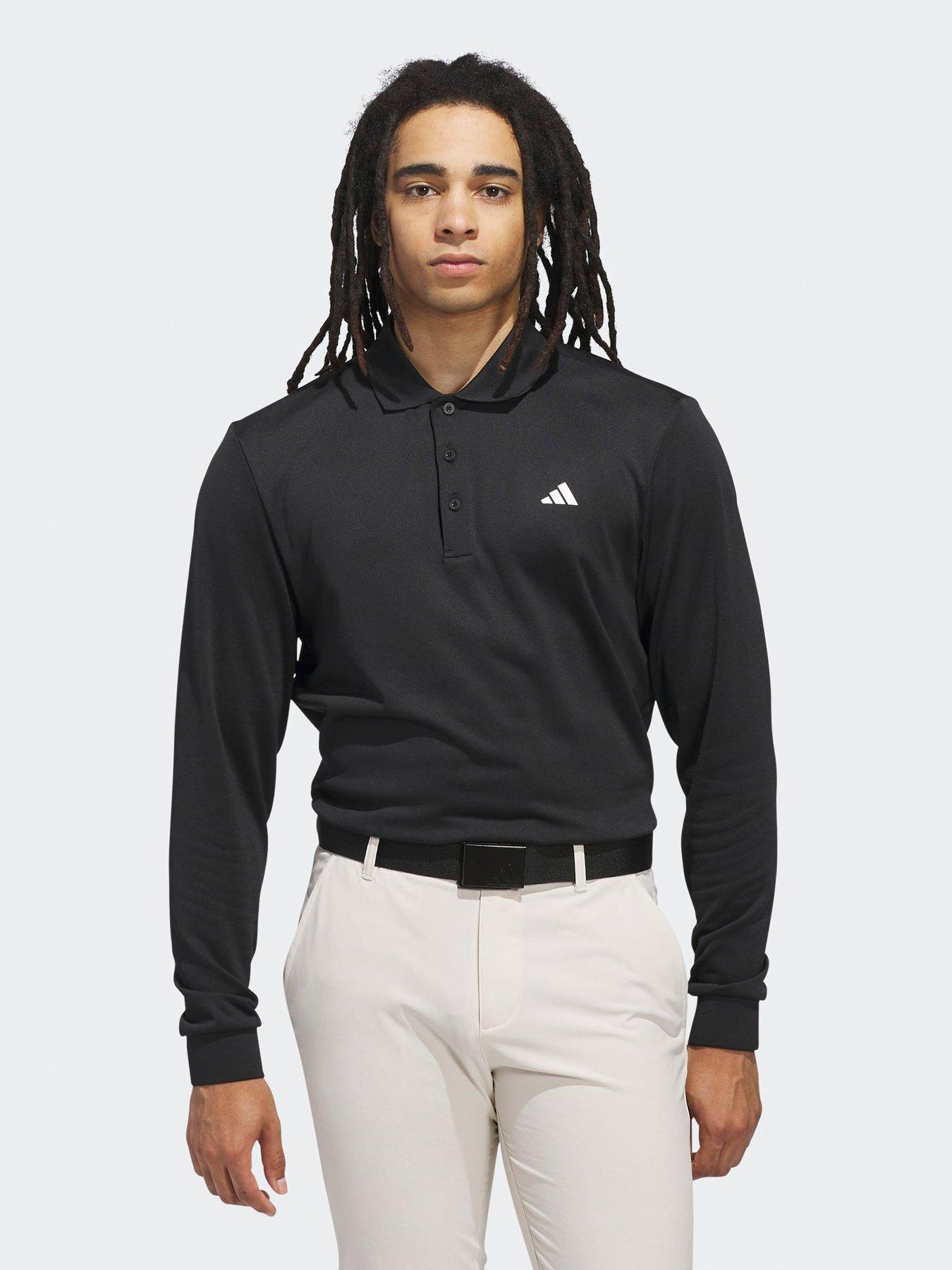 adidas Mens Golf Ultimate Long Sleeve Polo - Black