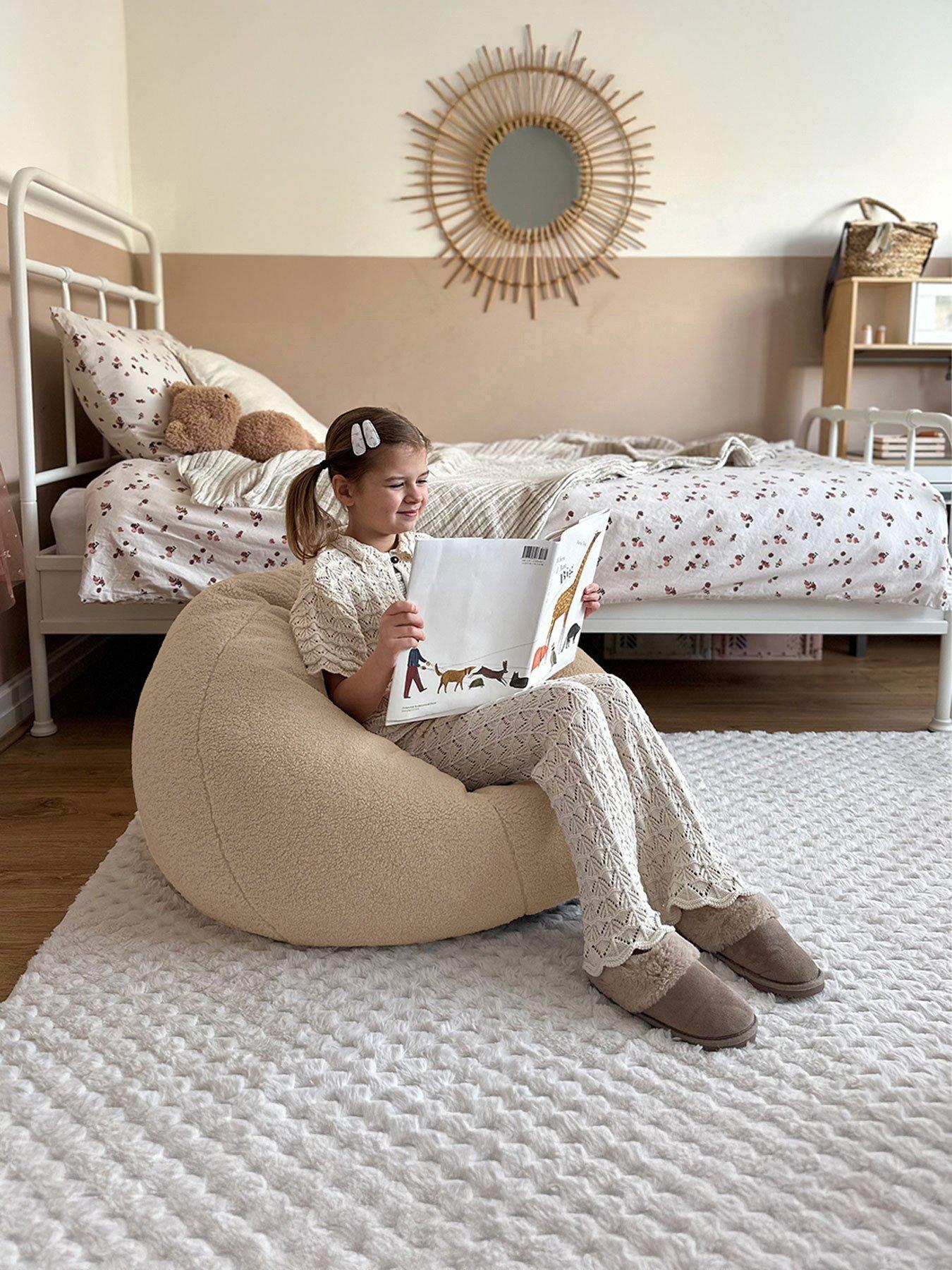 Image 1 of 6 of rucomfy Teddy Fleece Kids Slouchbag Beanbag