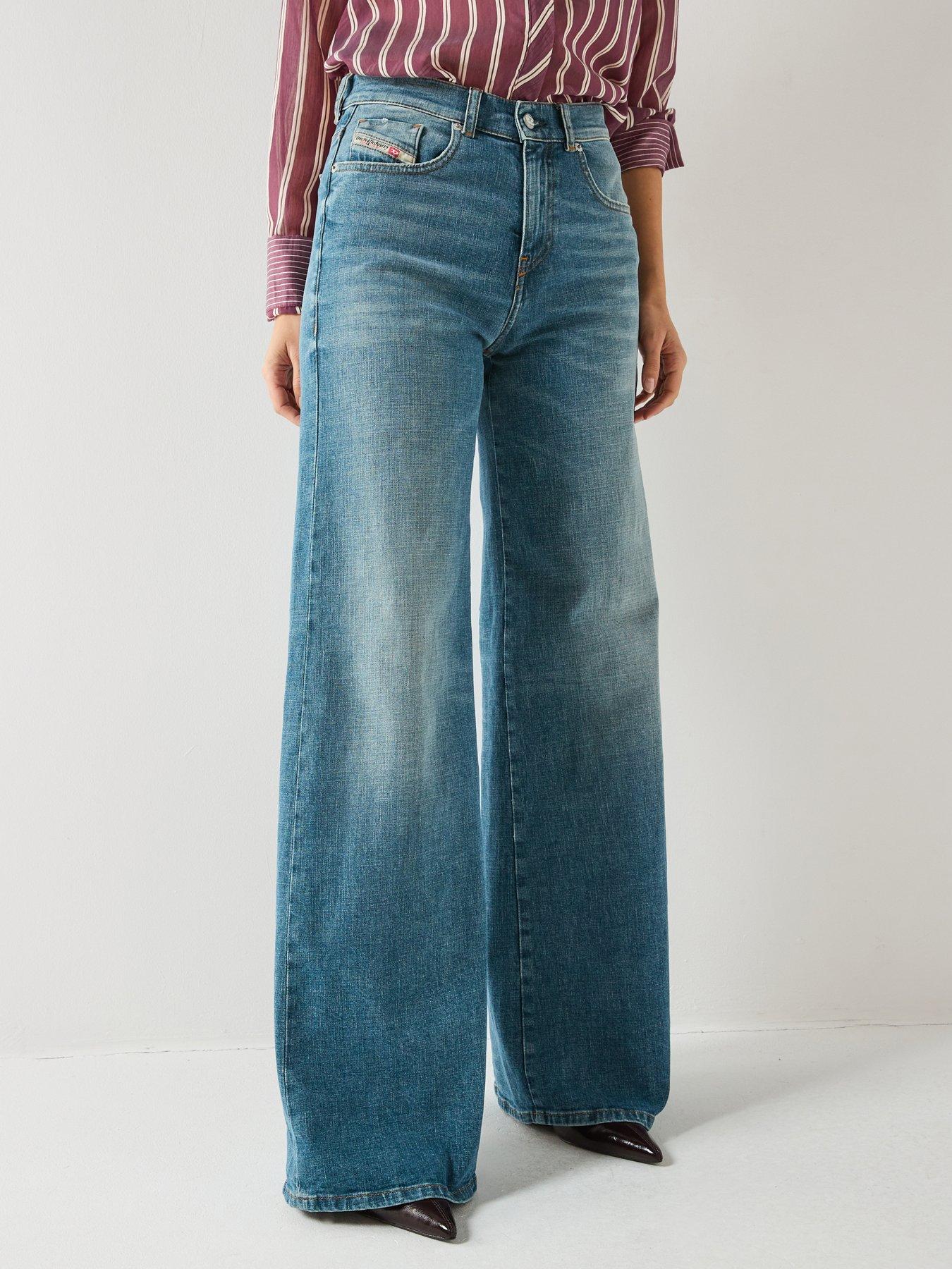 Diesel 1978 D-Akemi Wide Leg Jeans - Mid Wash