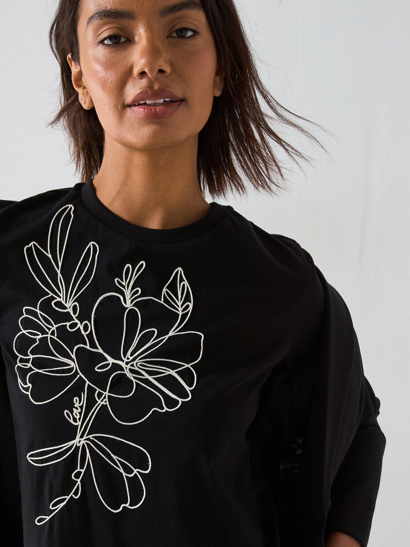 v-by-very-floral-t-shirt-blackdetail