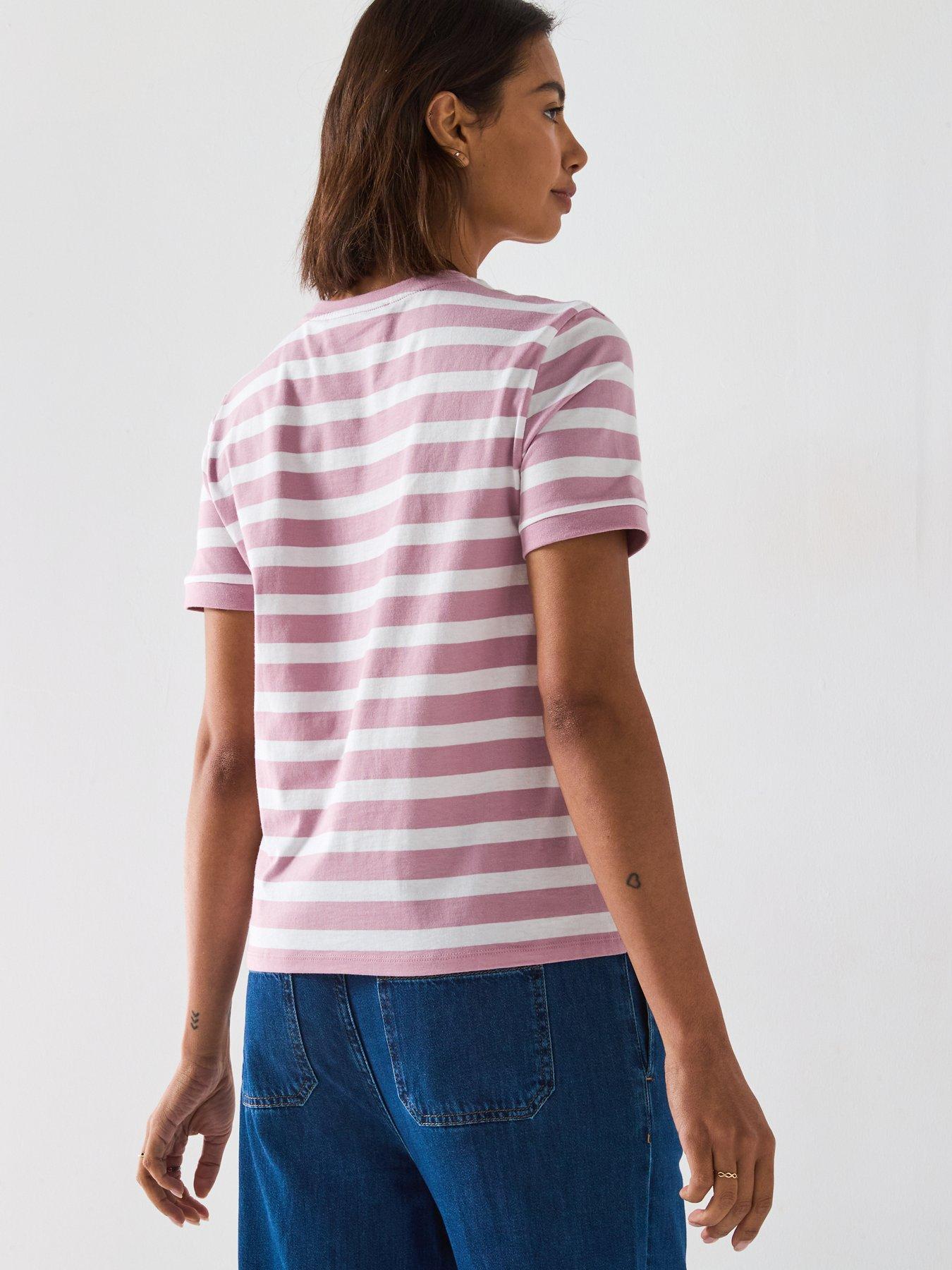 Image 2 of 6 of V by Very Graphic Stripe T-shirt - Pink