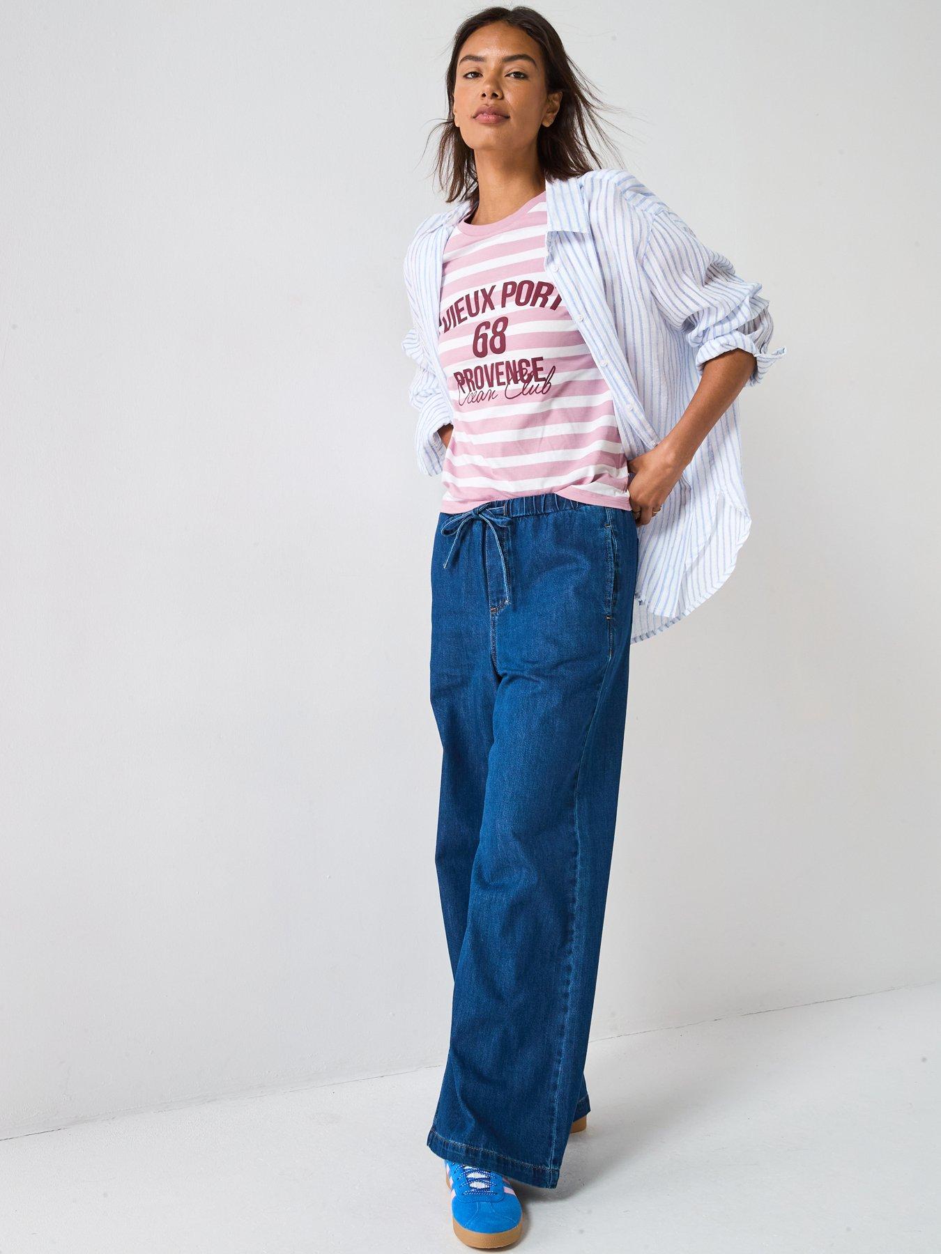 Image 3 of 6 of V by Very Graphic Stripe T-shirt - Pink