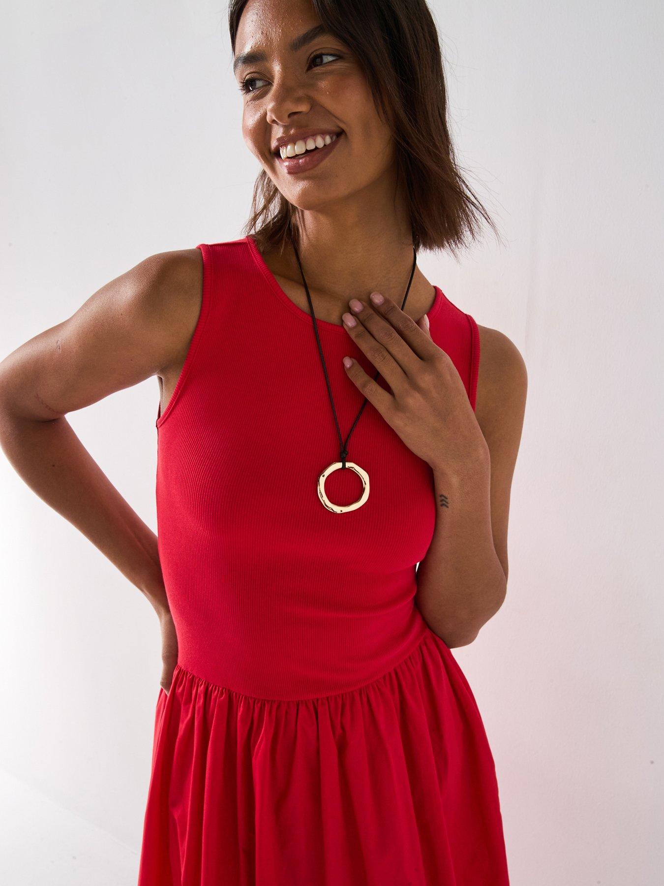 v-by-very-woven-mix-midaxi-dress-redoutfit