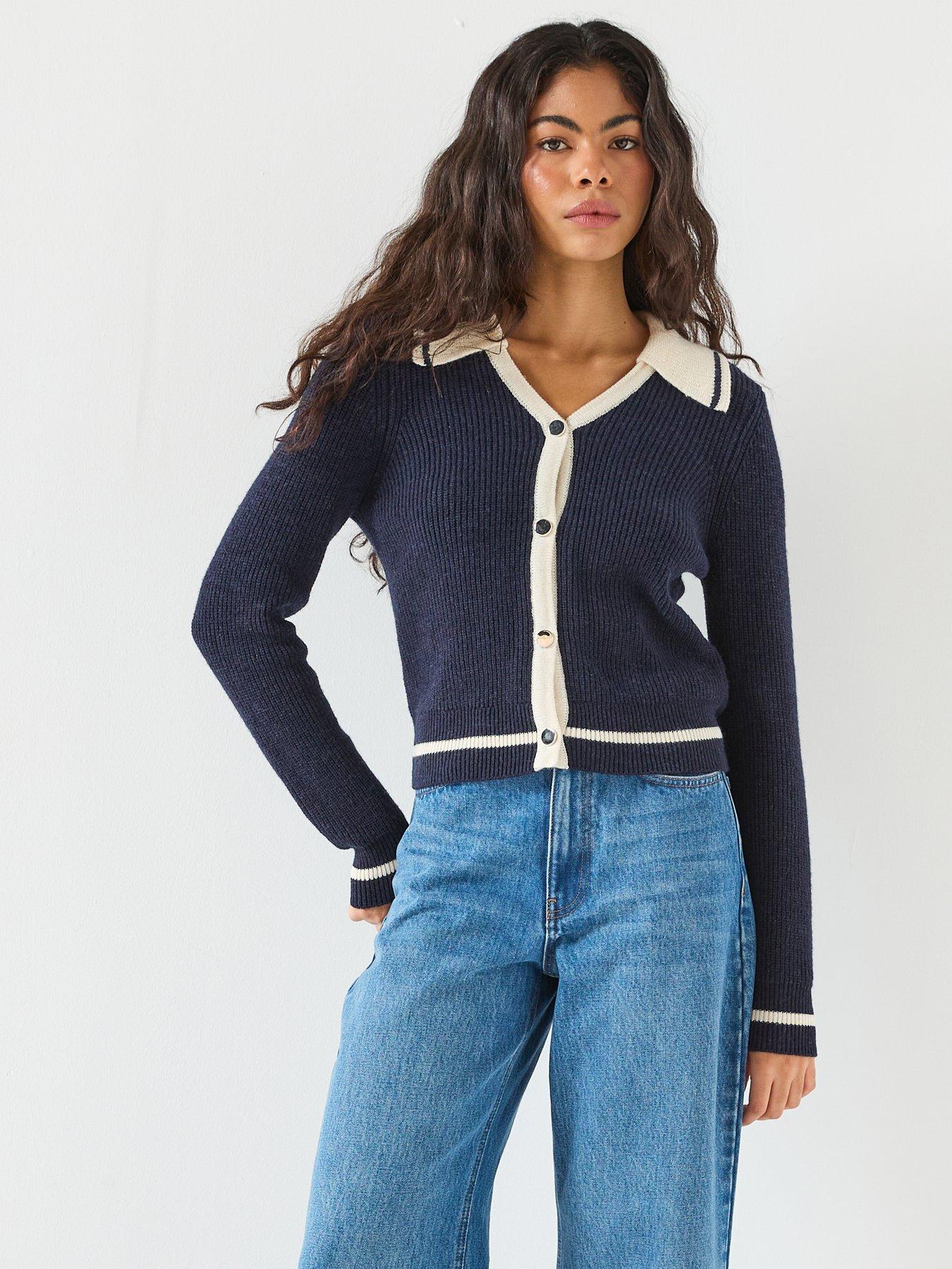 Only Long Sleeve Knitted Cardigan - Navy