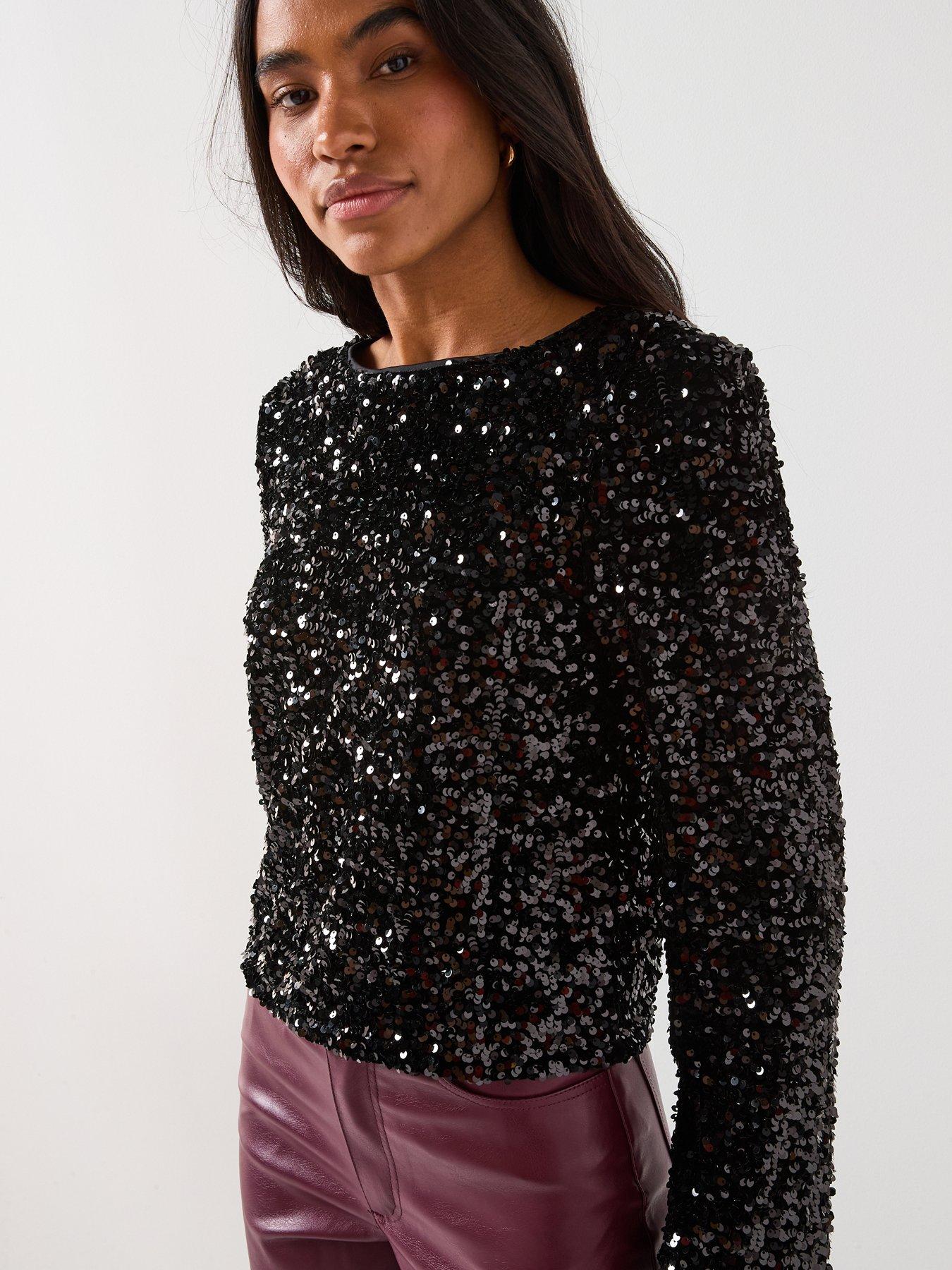 only-long-sleeve-sequin-bow-top-blackdetail