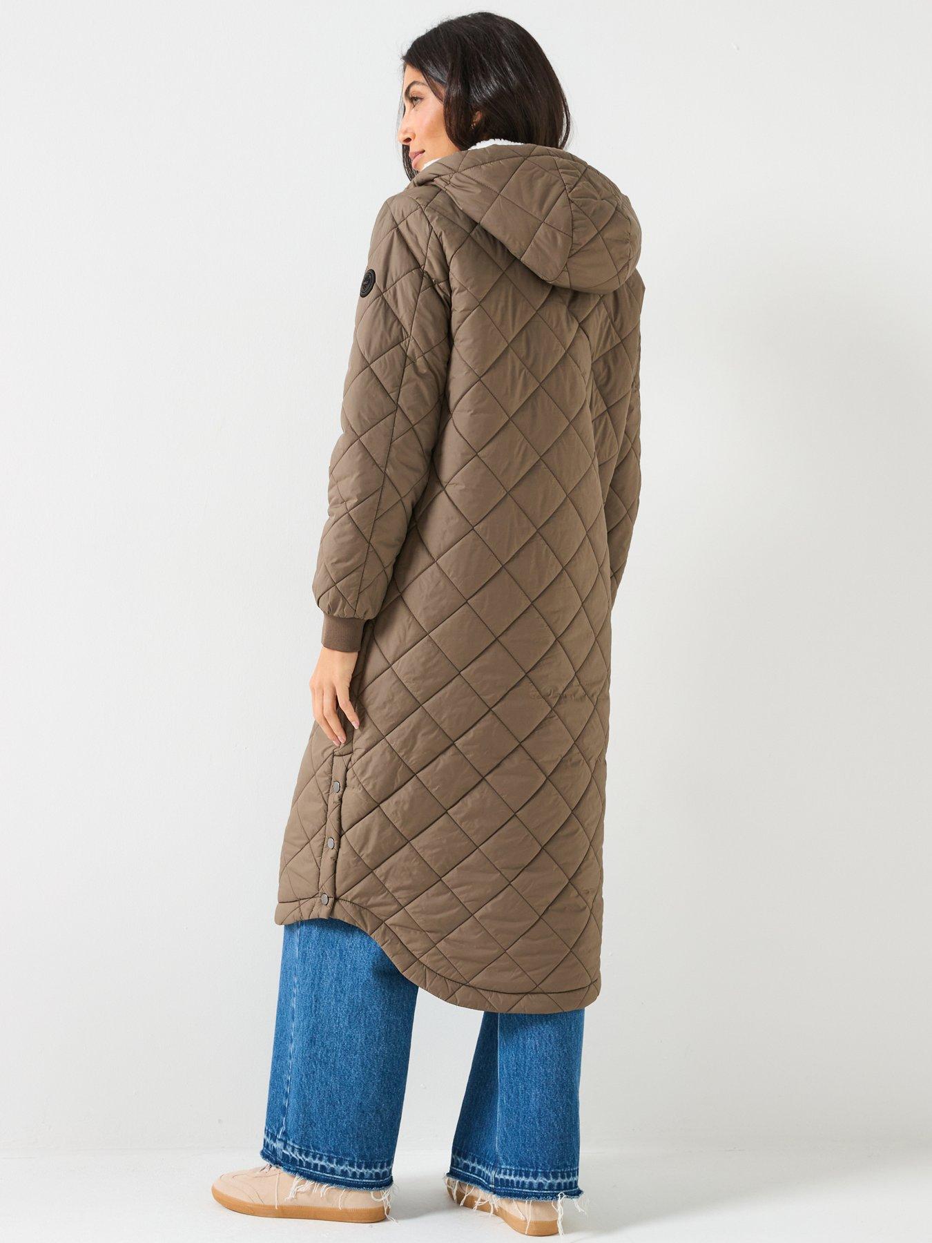 only-newsandy-quilt-long-coat-khaki-greenstillFront
