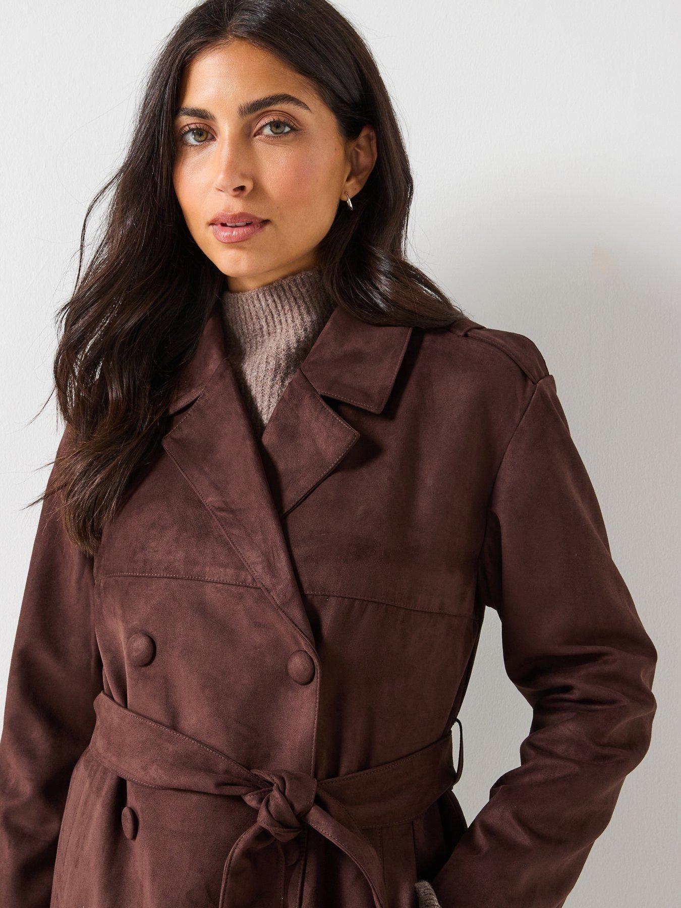 only-faux-suede-trenchcoat-dark-browndetail