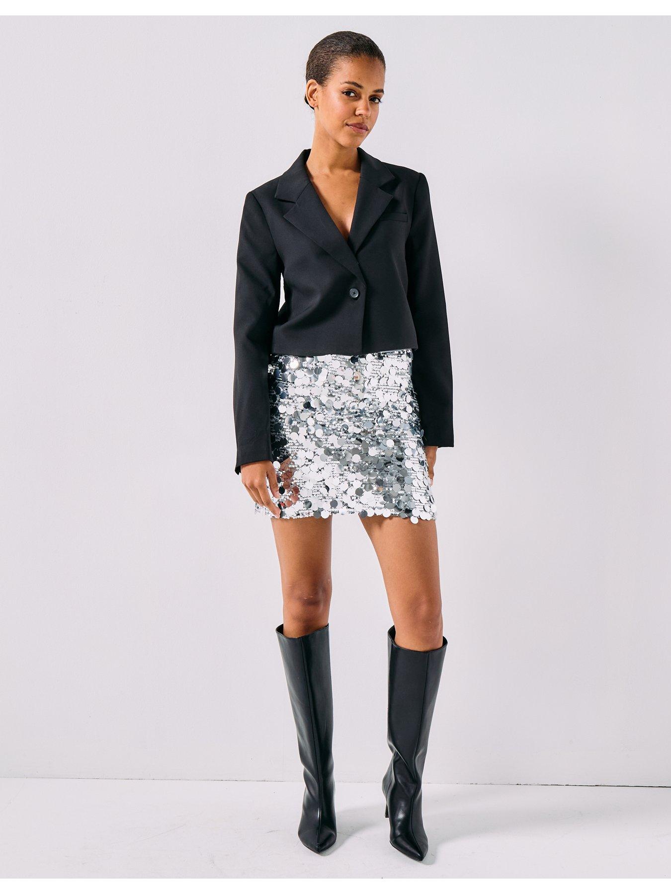 only-jadel-sequin-mini-skirt--silverback