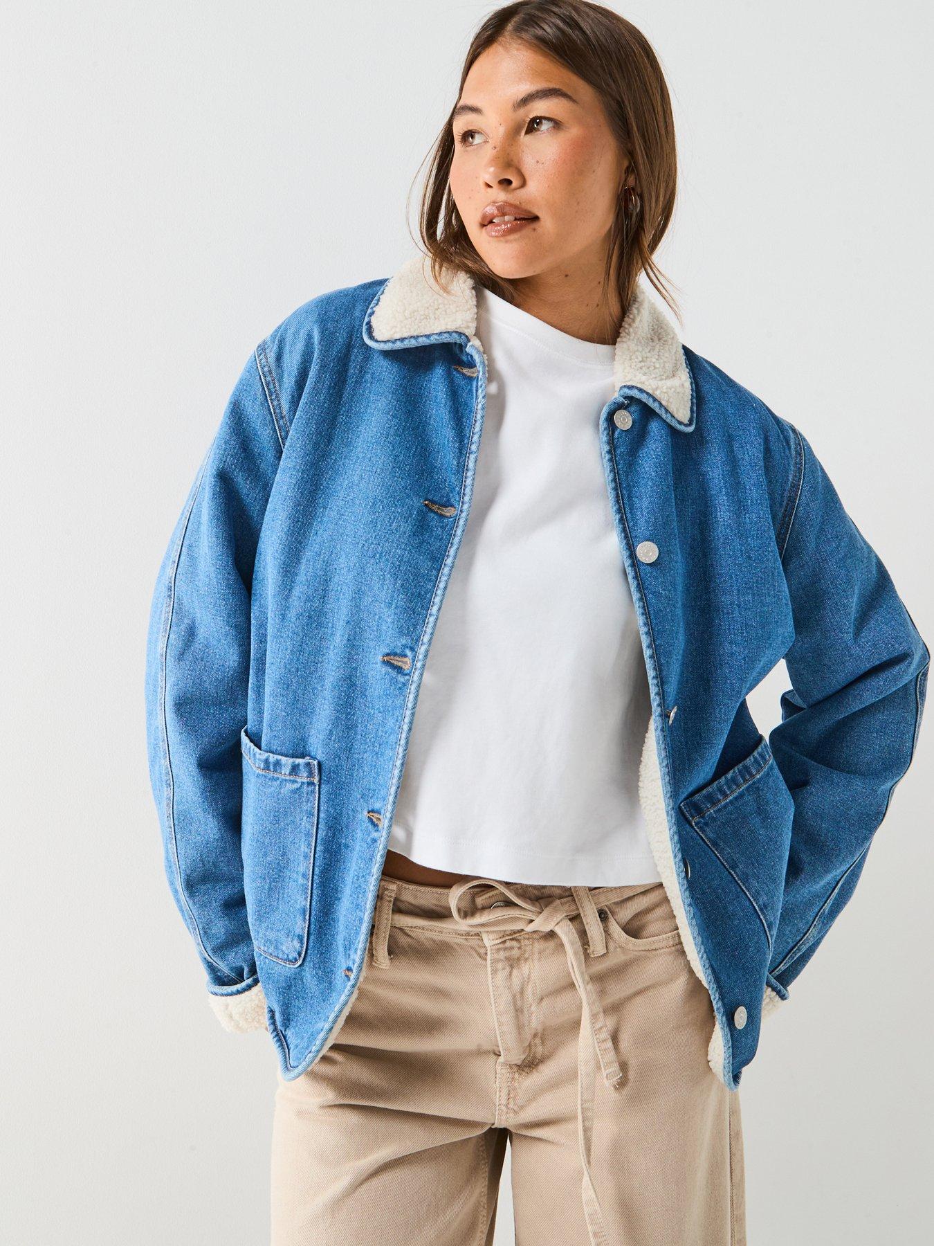 only-long-sleeve-teddy-denim-jacket-blue