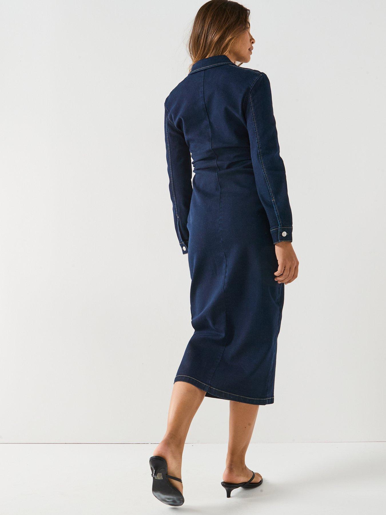 only-caitlin-long-sleeve-denim-dress-bluestillFront