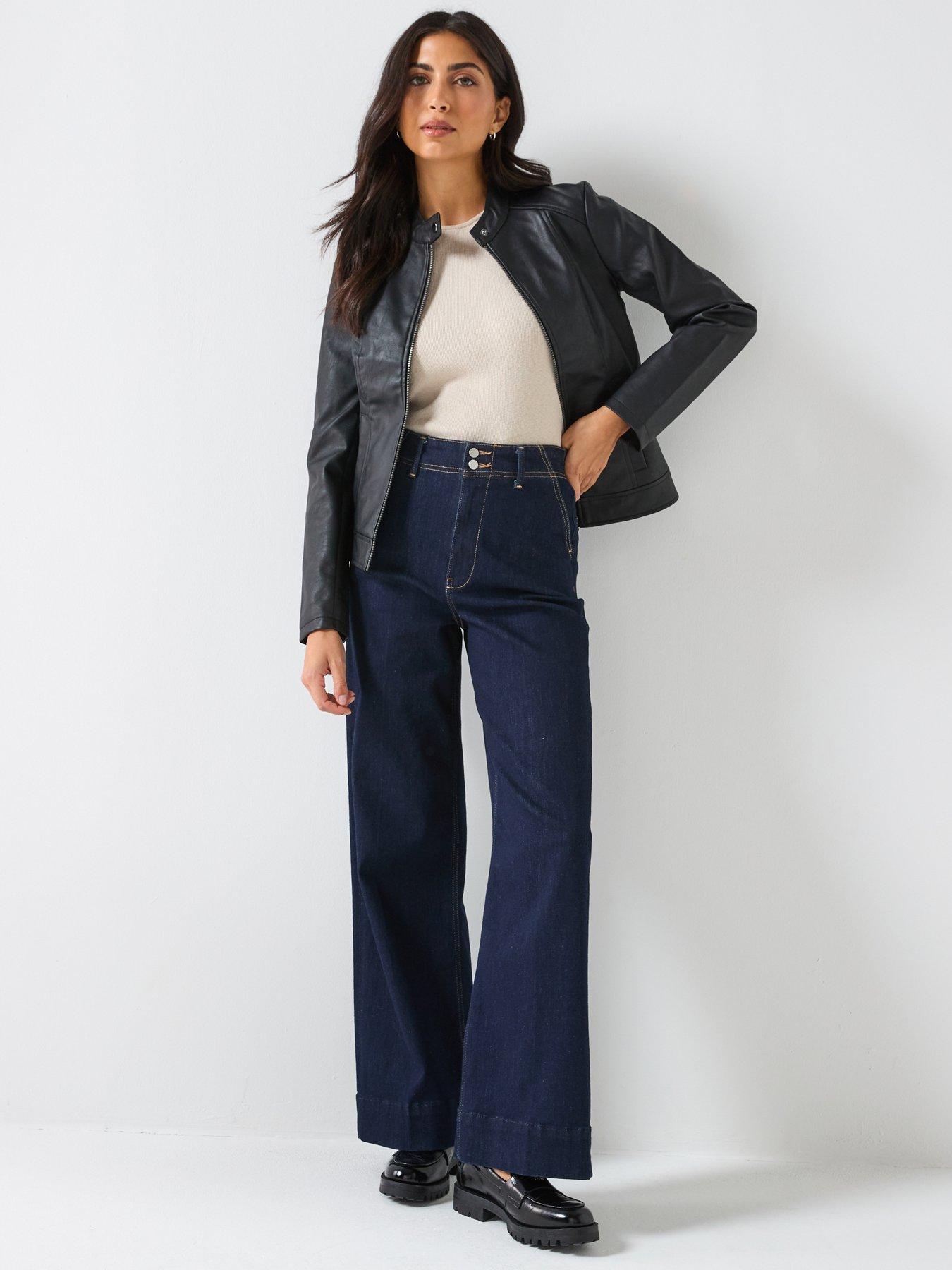 Image 3 of 6 of JDY Faux Leather Biker Jacket - Black