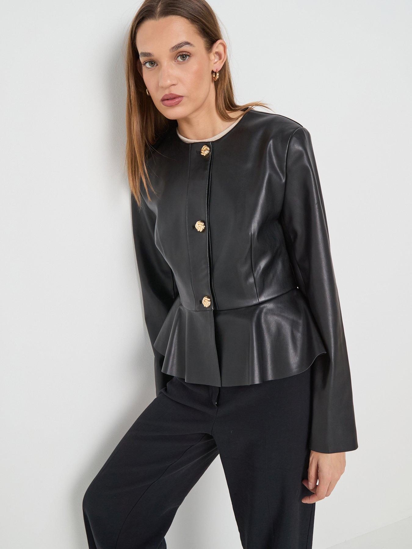 JDY Olivia Faux Leather Jacket - Black