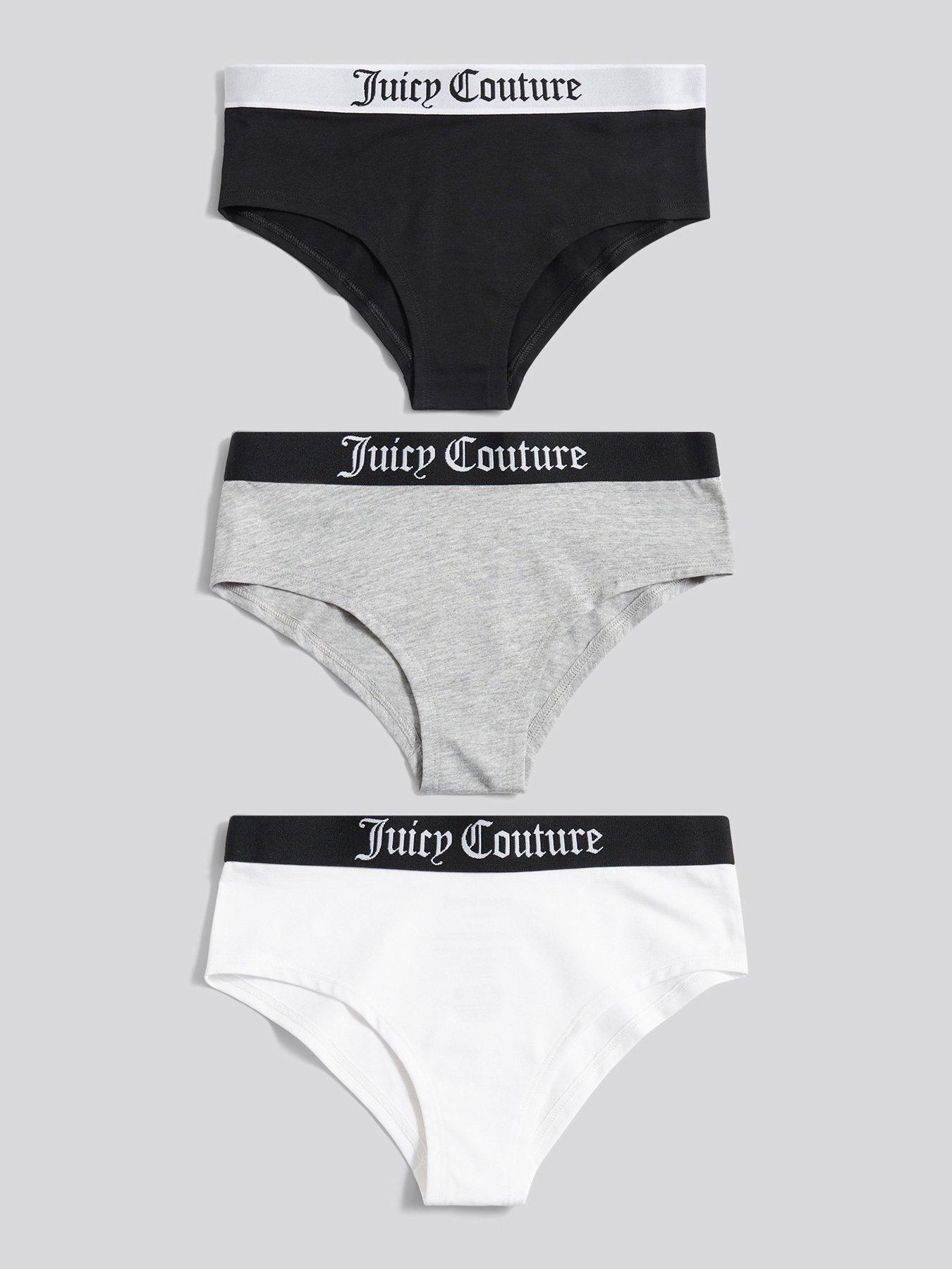 Juicy Couture Girls 3 Pack Hipster Briefs - Black