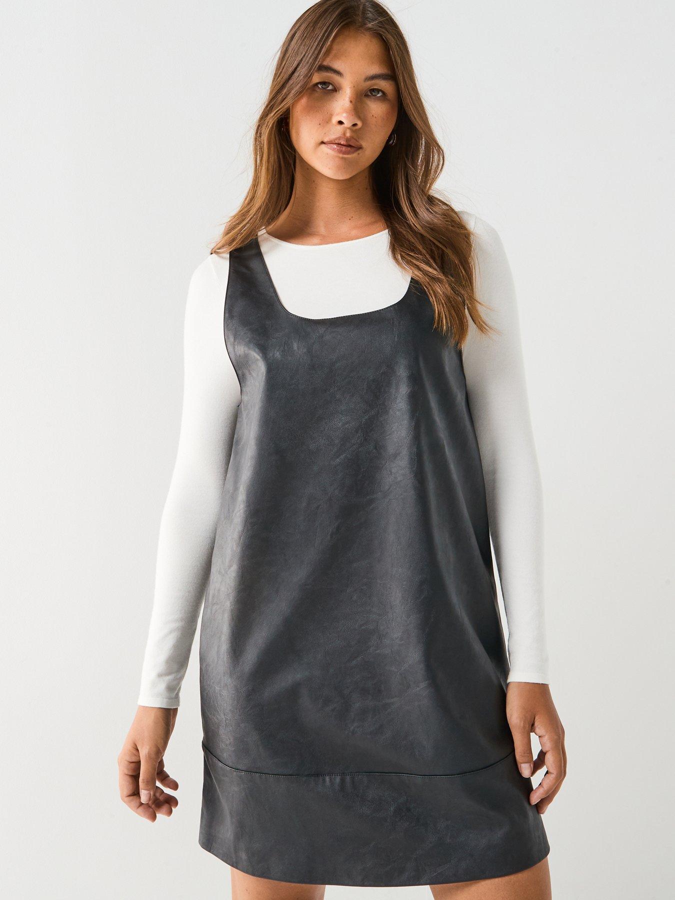 Only Josie Faux Leather Dress Mini Dress - Black