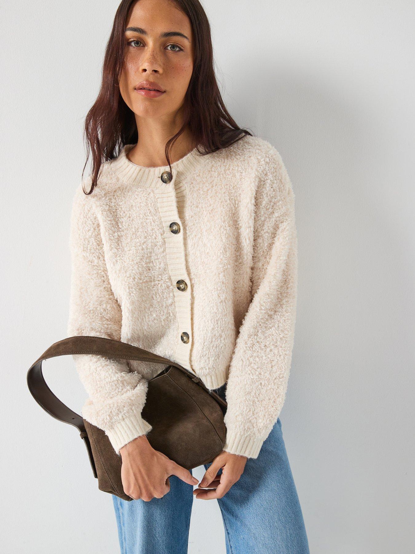 JDY Long Sleeve Boucle Cardigan - Beige