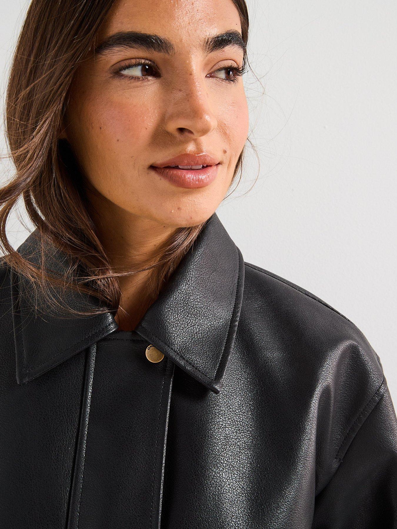 Image 5 of 6 of Only Jasmin Faux Leather Jacket - Black