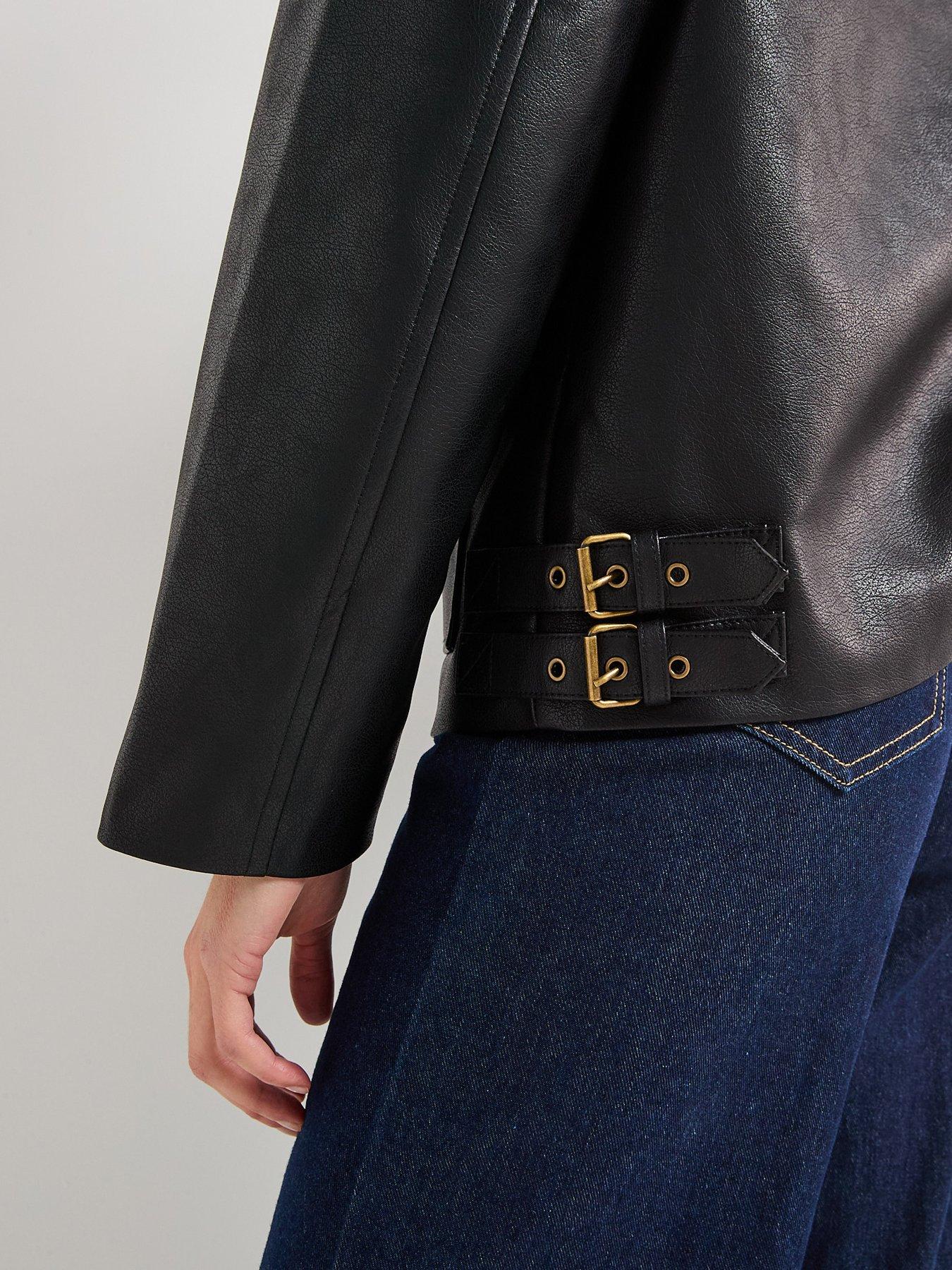 Image 6 of 6 of Only Jasmin Faux Leather Jacket - Black