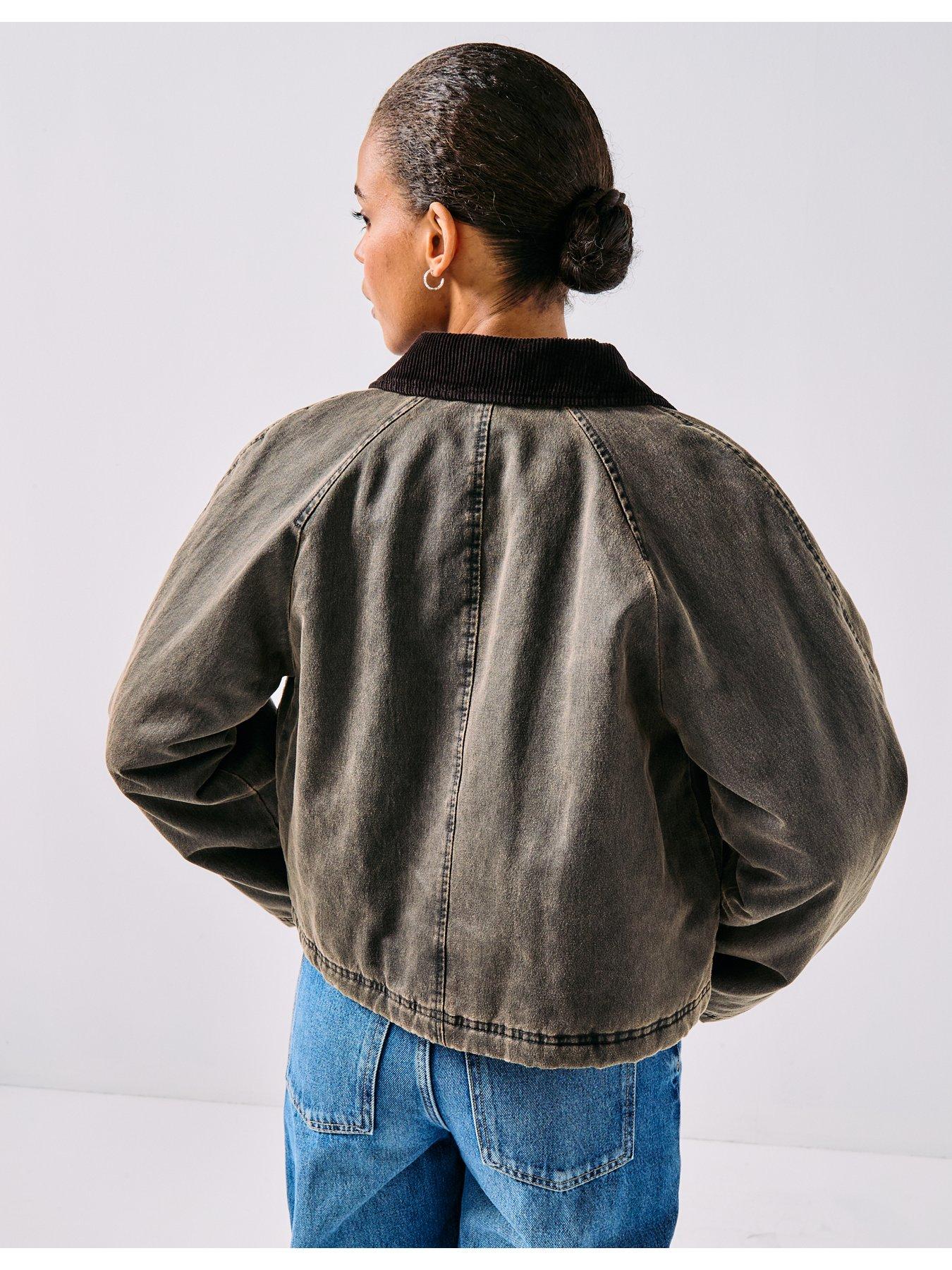 Image 2 of 6 of Only Janet Short Trucker Jacket - Brown