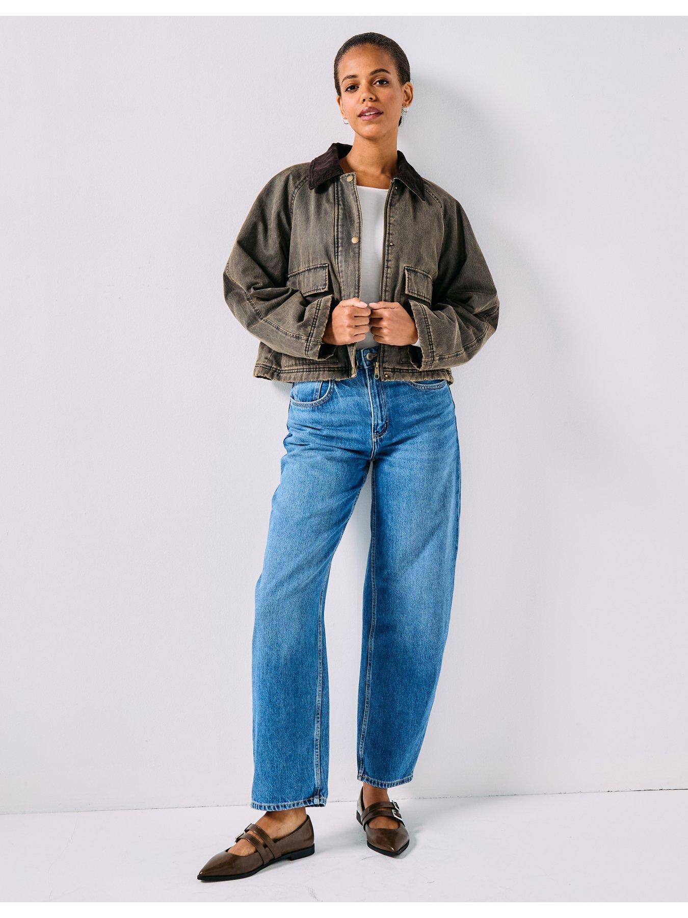 Image 3 of 6 of Only Janet Short Trucker Jacket - Brown