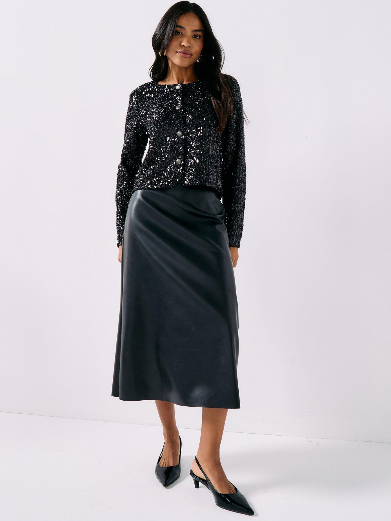 Image 3 of 6 of JDY Long Sleeve Sequin Jacket &nbsp;- Black