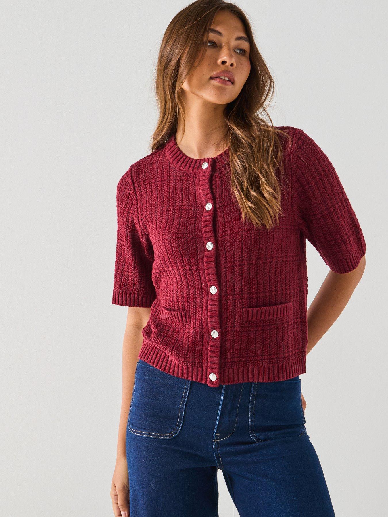 jdy-tikka-short-sleeve-o-neck-cardigan-red