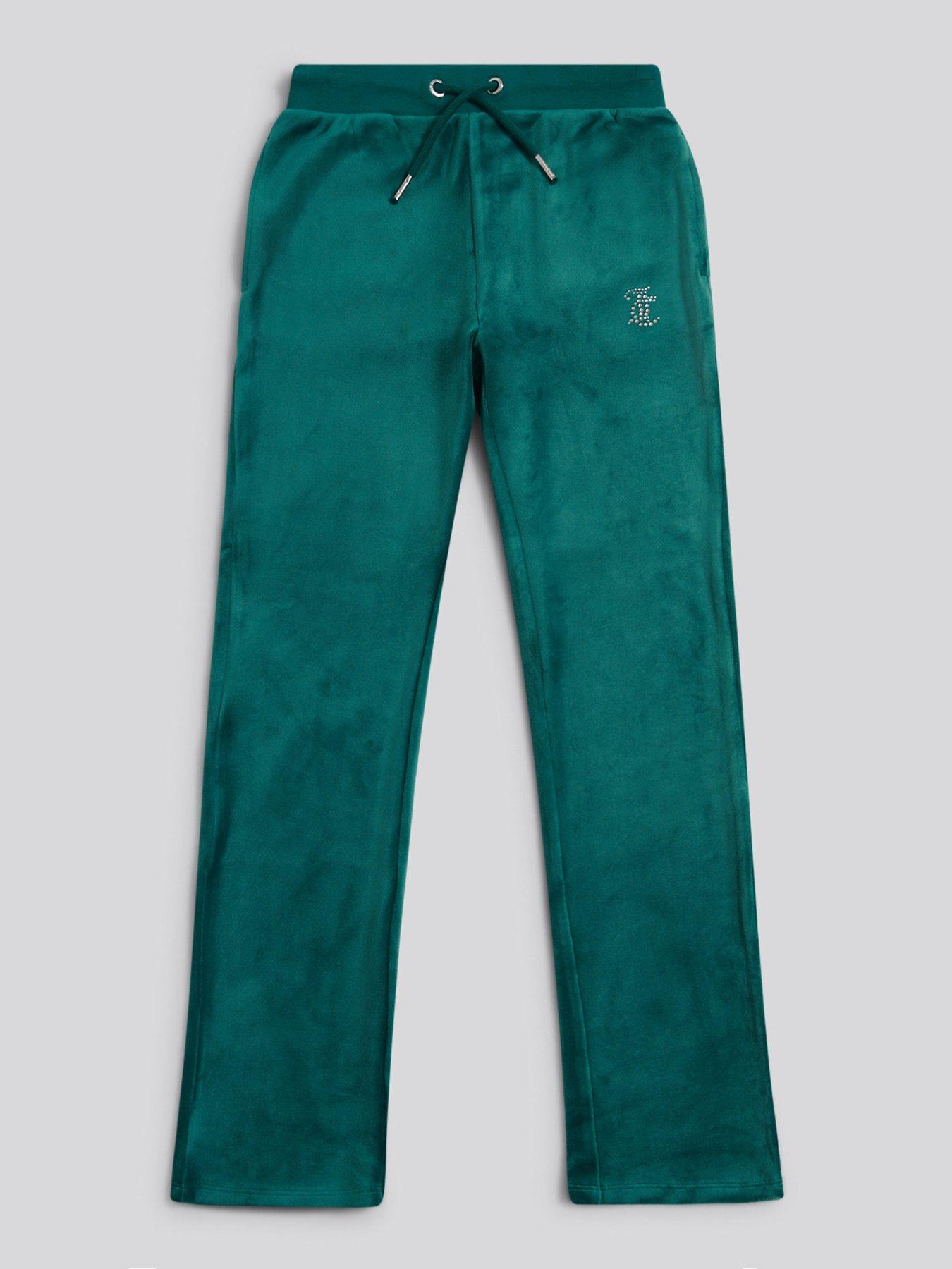 juicy-couture-girls-diamante-velour-bootcut-jogger-green