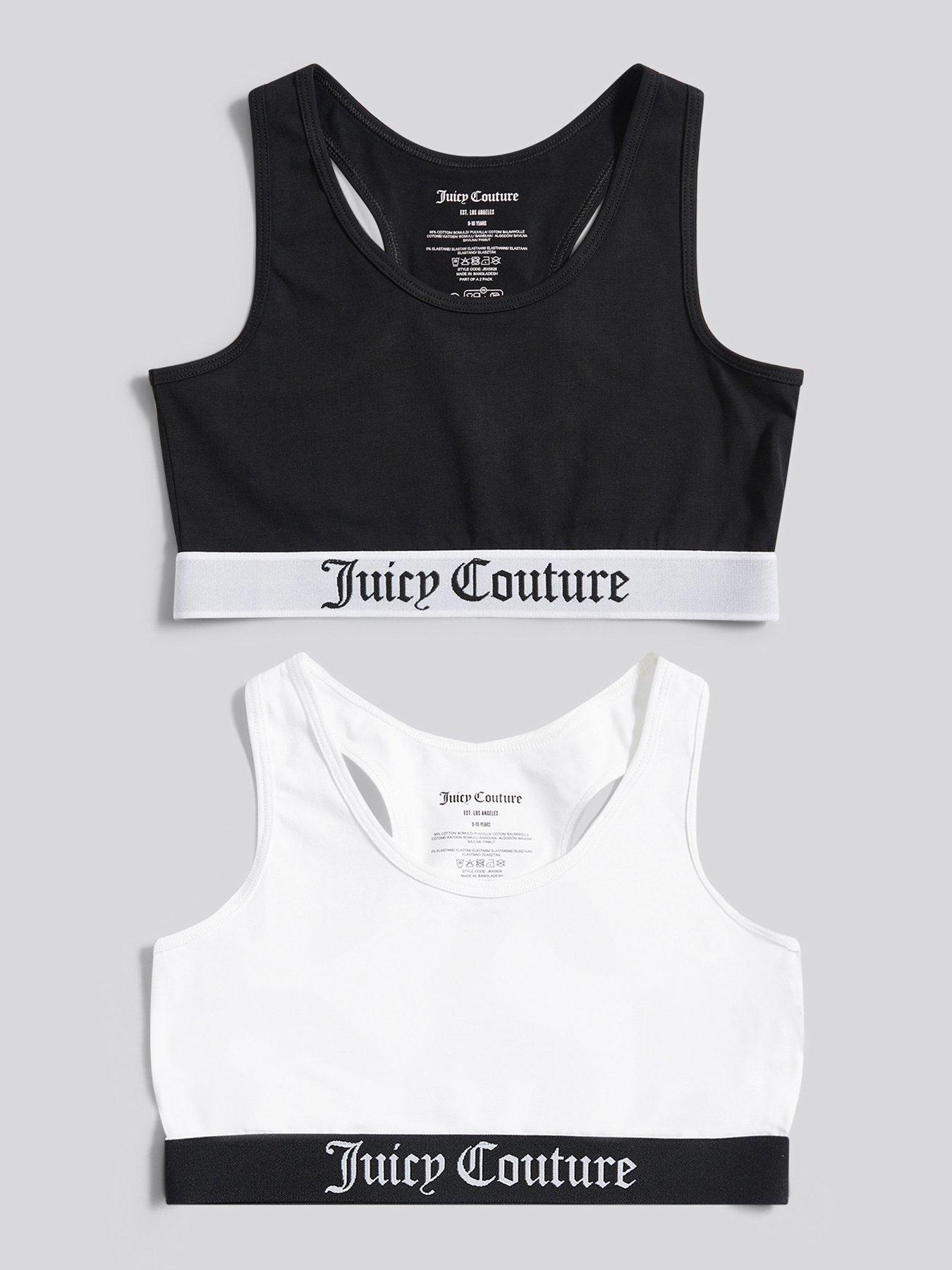 Juicy Couture Girls 2 Pack Crop Tops - Black