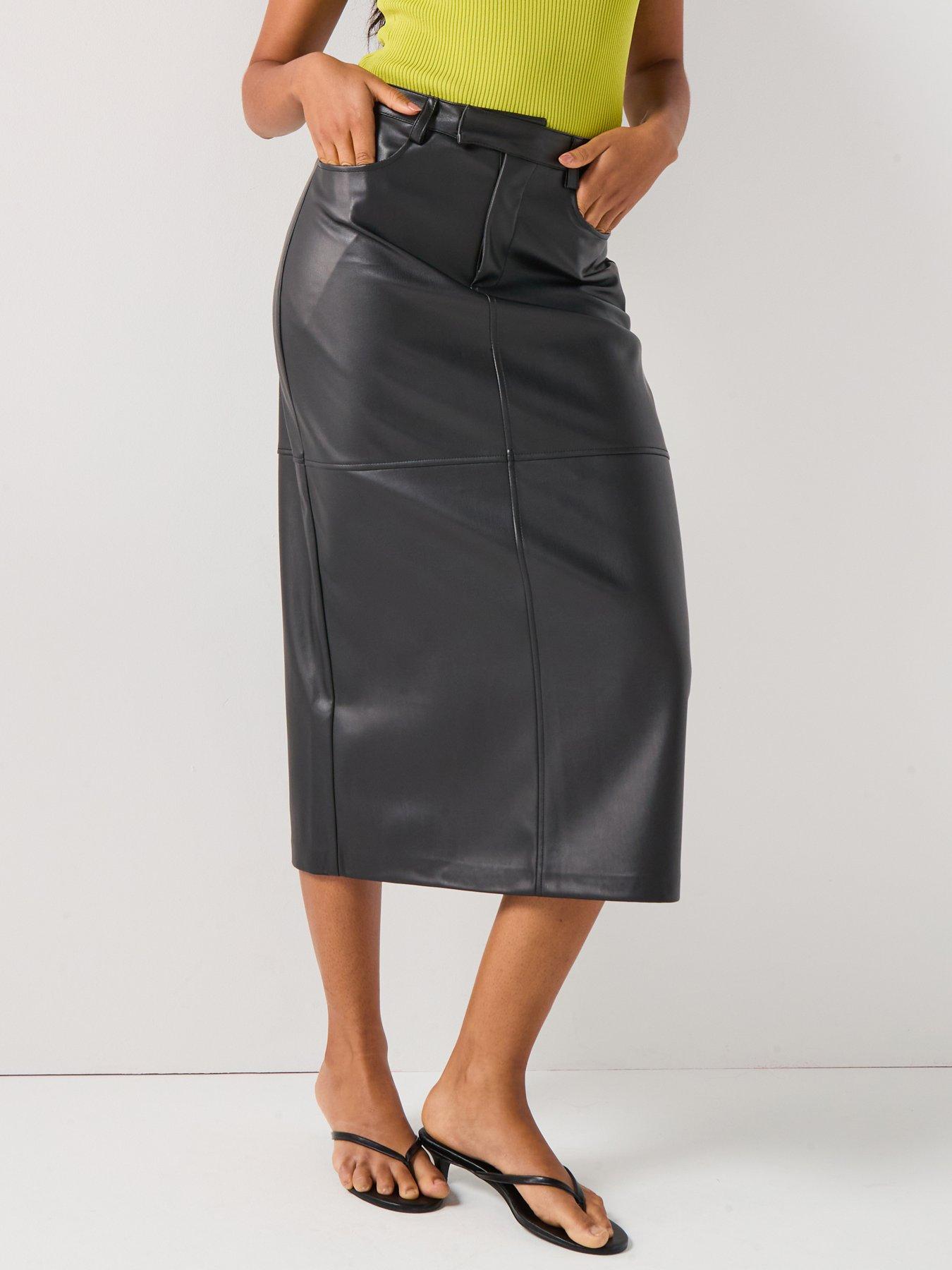 only-verona-faux-leather-midi-skirt-black