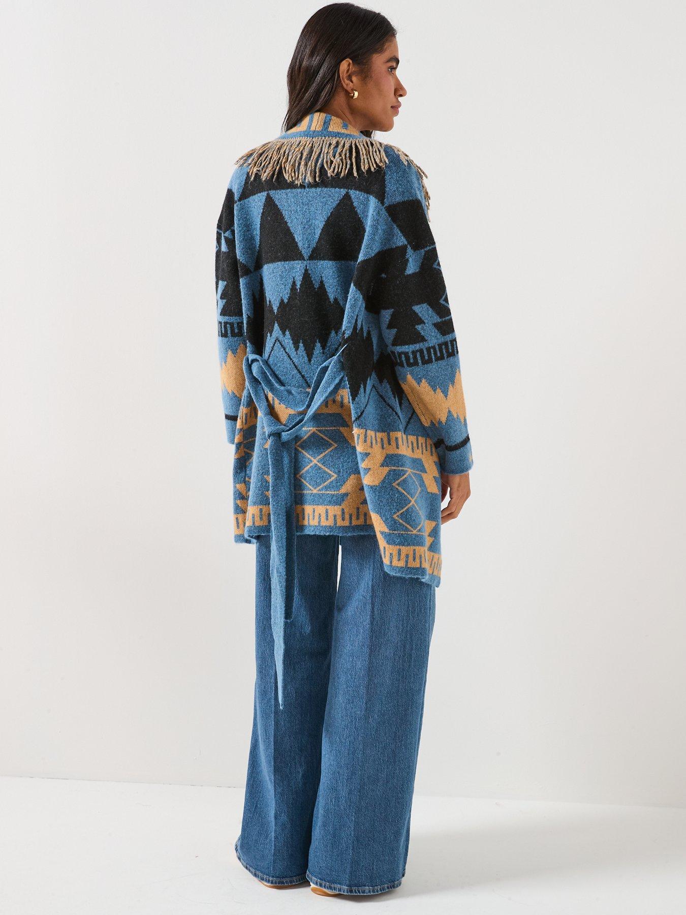 only-michigan-fringed-tie-wrap-long-cardigan-bluestillFront