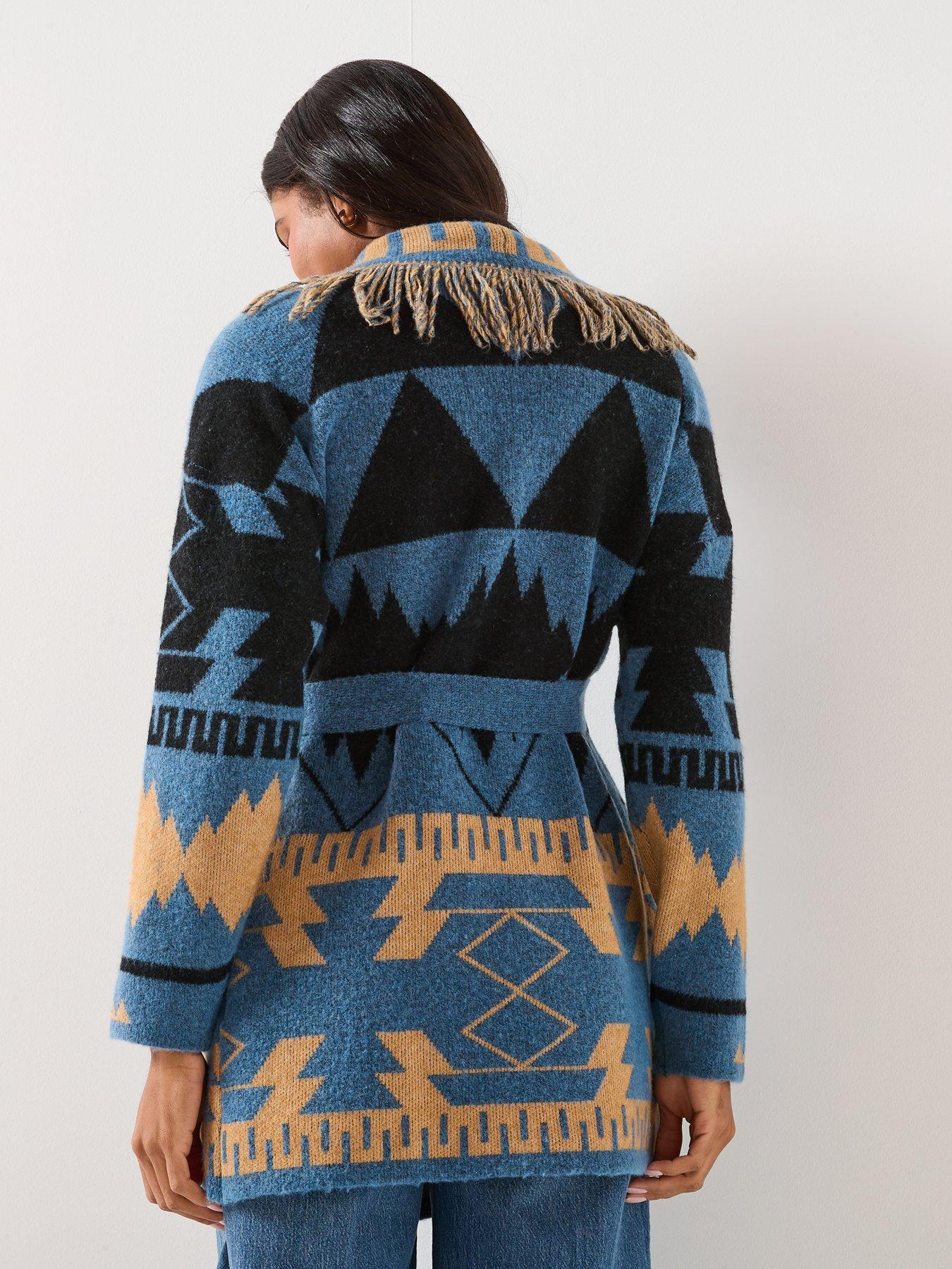 only-michigan-fringed-tie-wrap-long-cardigan-bluedetail