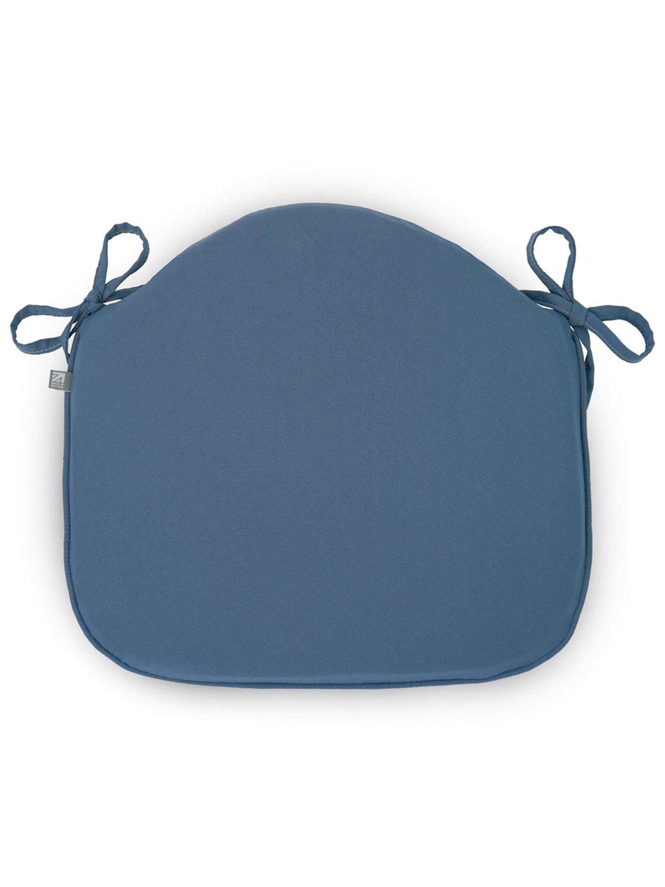 Image 4 of 6 of rucomfy Single Seat Foam Filled Chair Seatpad - 2 Pack- Striped Seafoam Blue