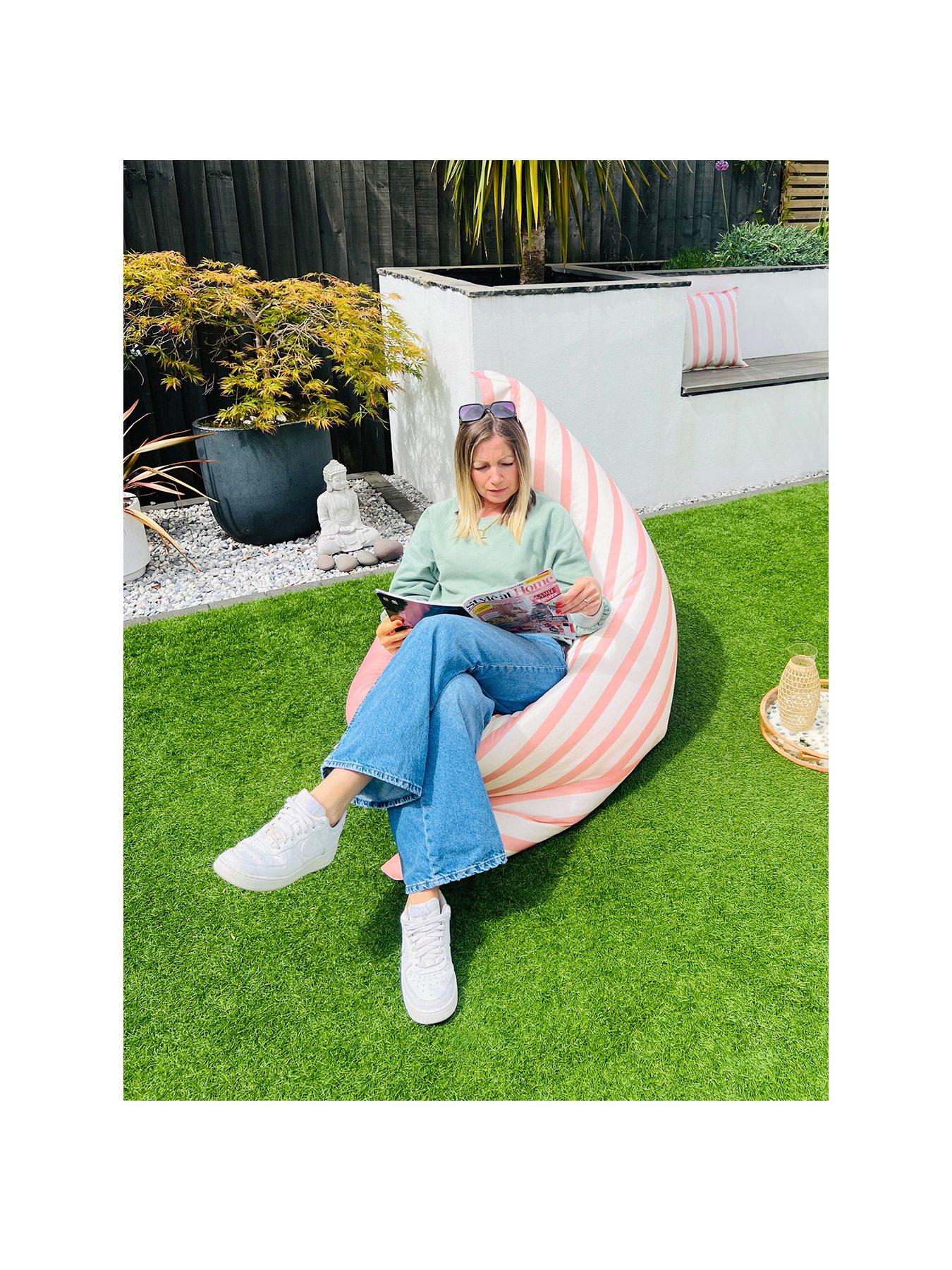 rucomfy Indoor/Outdoor Striped Giant Squarbie Adult Beanbag