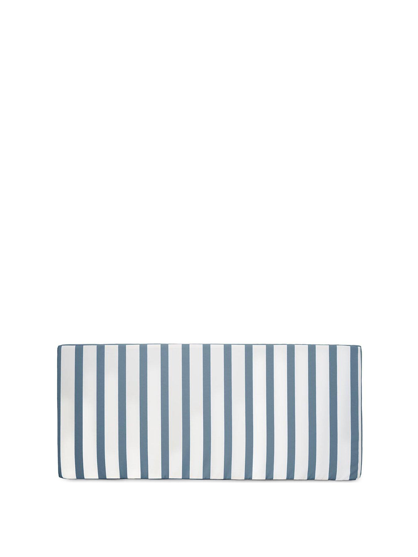 undefined 2 Seater Indoor/Outdoor Striped Double Bench Seatpad - Foam Filled