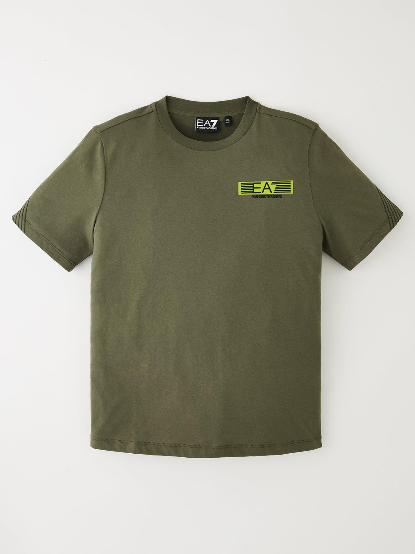EA7 Emporio Armani Boys Train 7 Lines Short Sleeve T-Shirt - Khaki