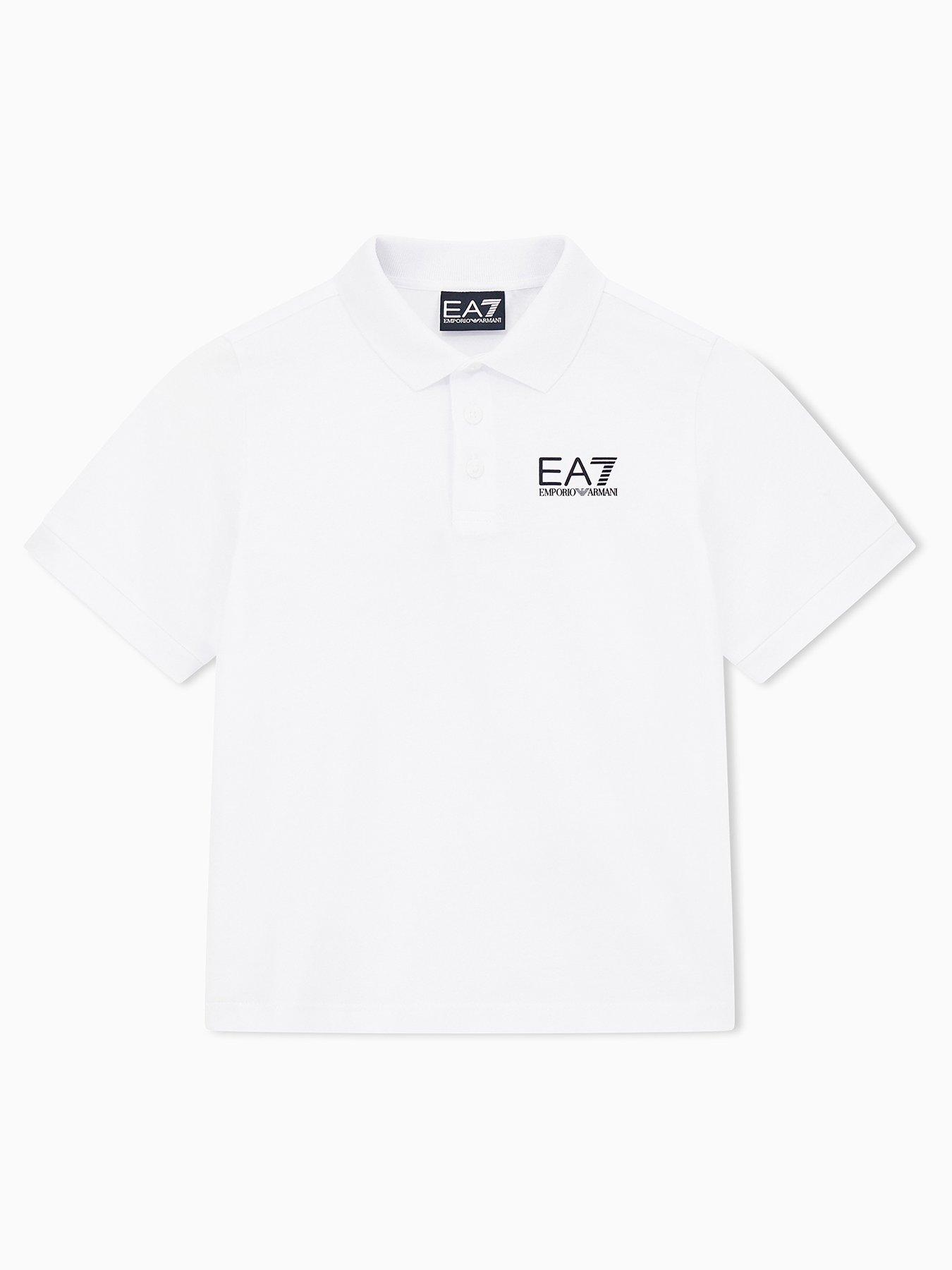 EA7 Emporio Armani Boys Train Core Id Short Sleeve Polo Shirt - White