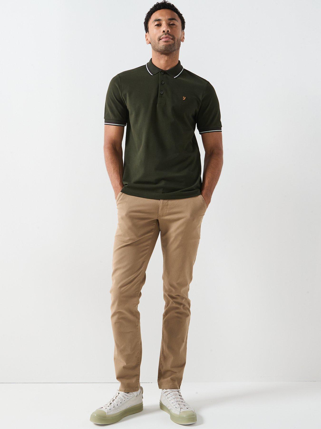 Image 3 of 6 of Farah Elm Twill Slim Fit Chinos - Beige