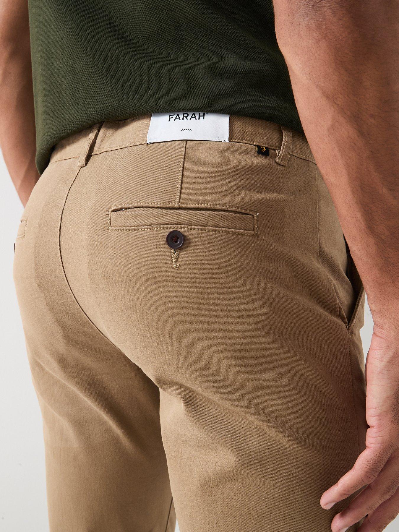 Image 4 of 6 of Farah Elm Twill Slim Fit Chinos - Beige
