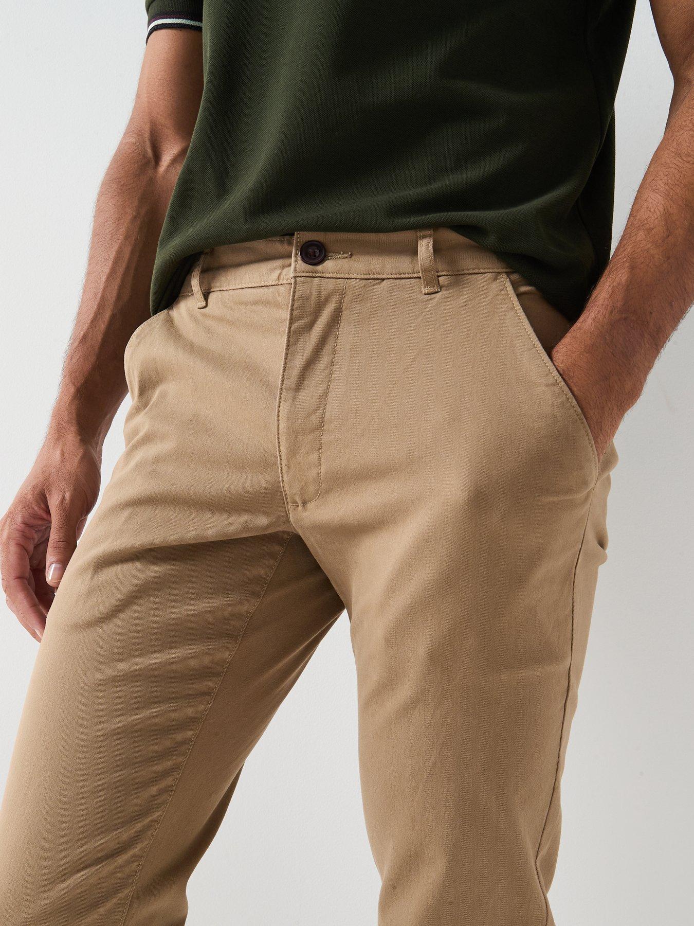 Image 6 of 6 of Farah Elm Twill Slim Fit Chinos - Beige
