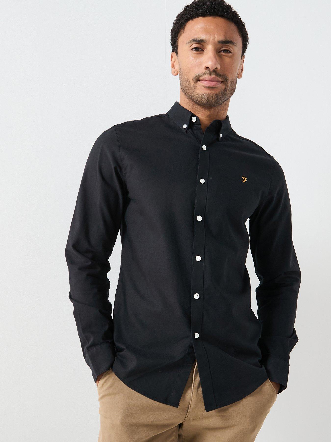 farah-brewer-oxford-slim-fit-shirt-black