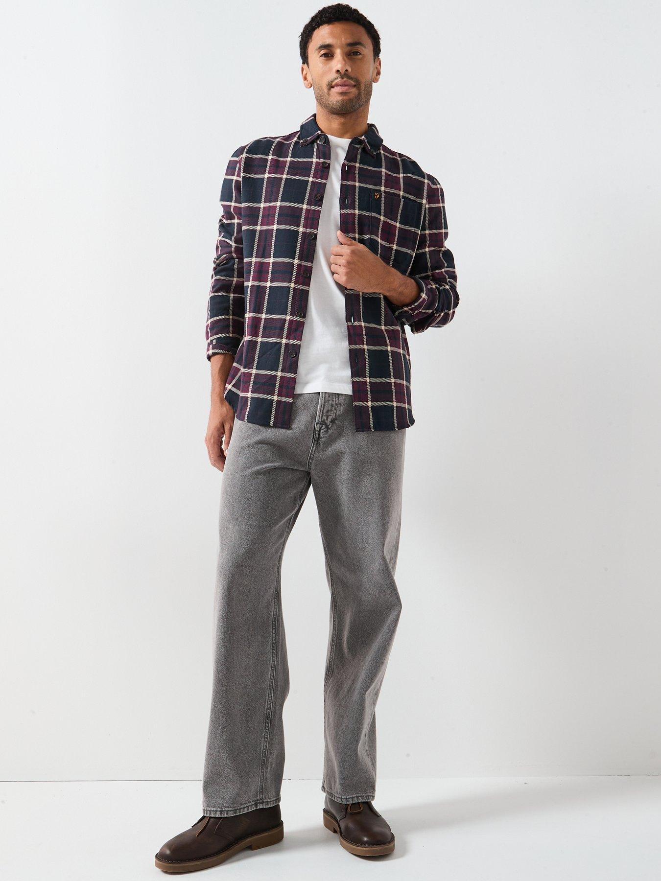 farah-christian-check-relaxed-fit-shirt-brownback