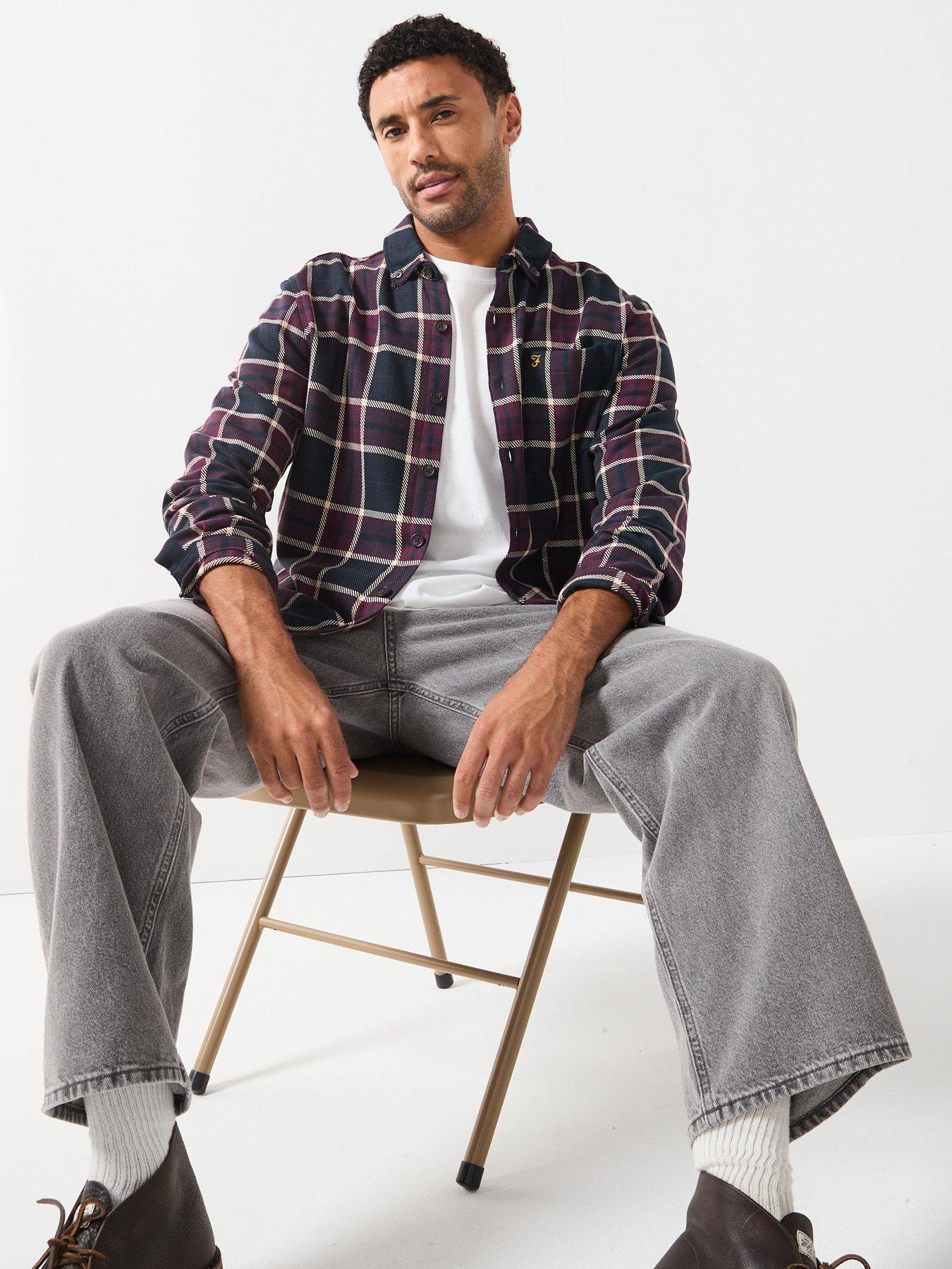 farah-christian-check-relaxed-fit-shirt-browndetail