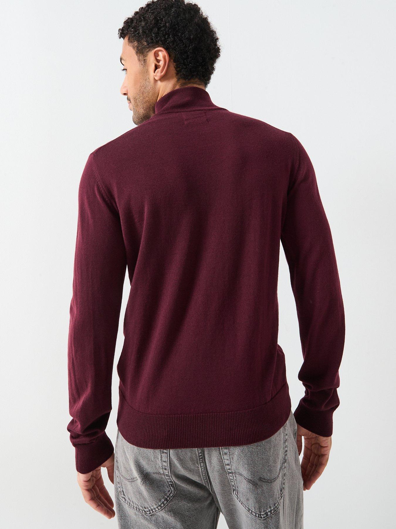 farah-redchurch-14-zip-merino-wool-knitted-jumper-burgundystillFront