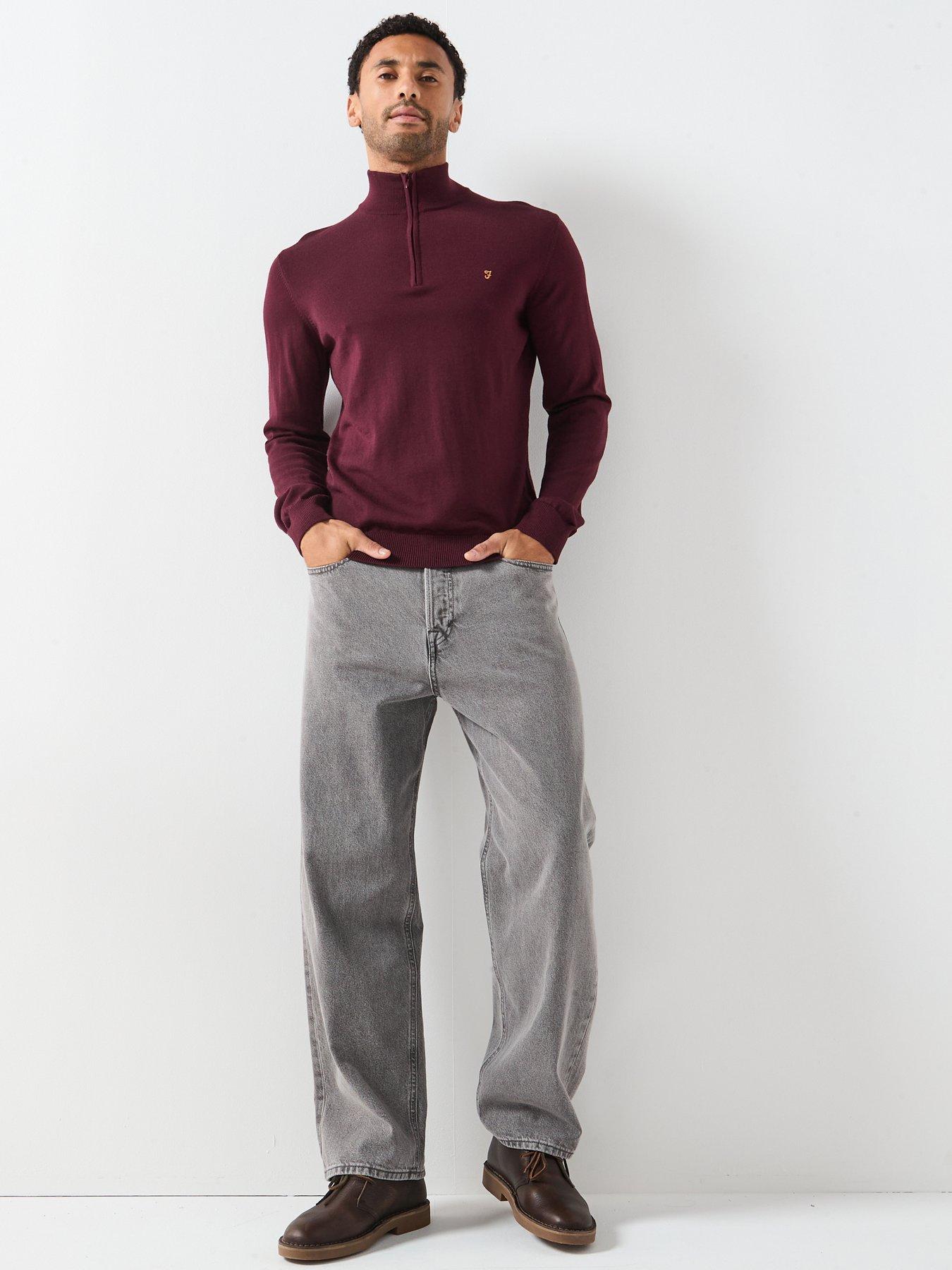 farah-redchurch-14-zip-merino-wool-knitted-jumper-burgundyback