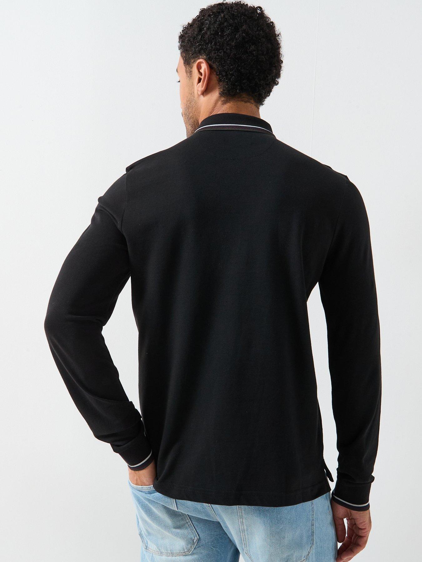farah-elton-tipped-long-sleeve-polo-shirt-blackstillFront