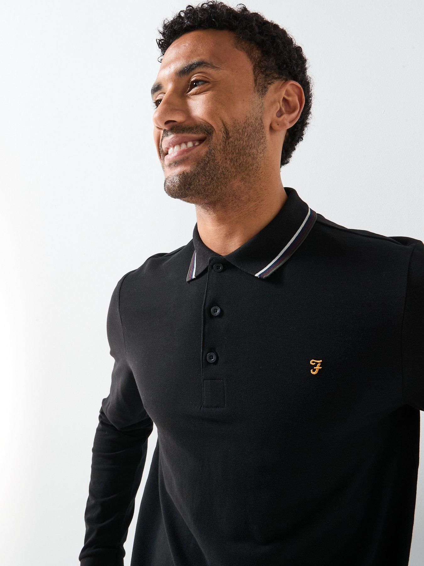 farah-elton-tipped-long-sleeve-polo-shirt-blackoutfit