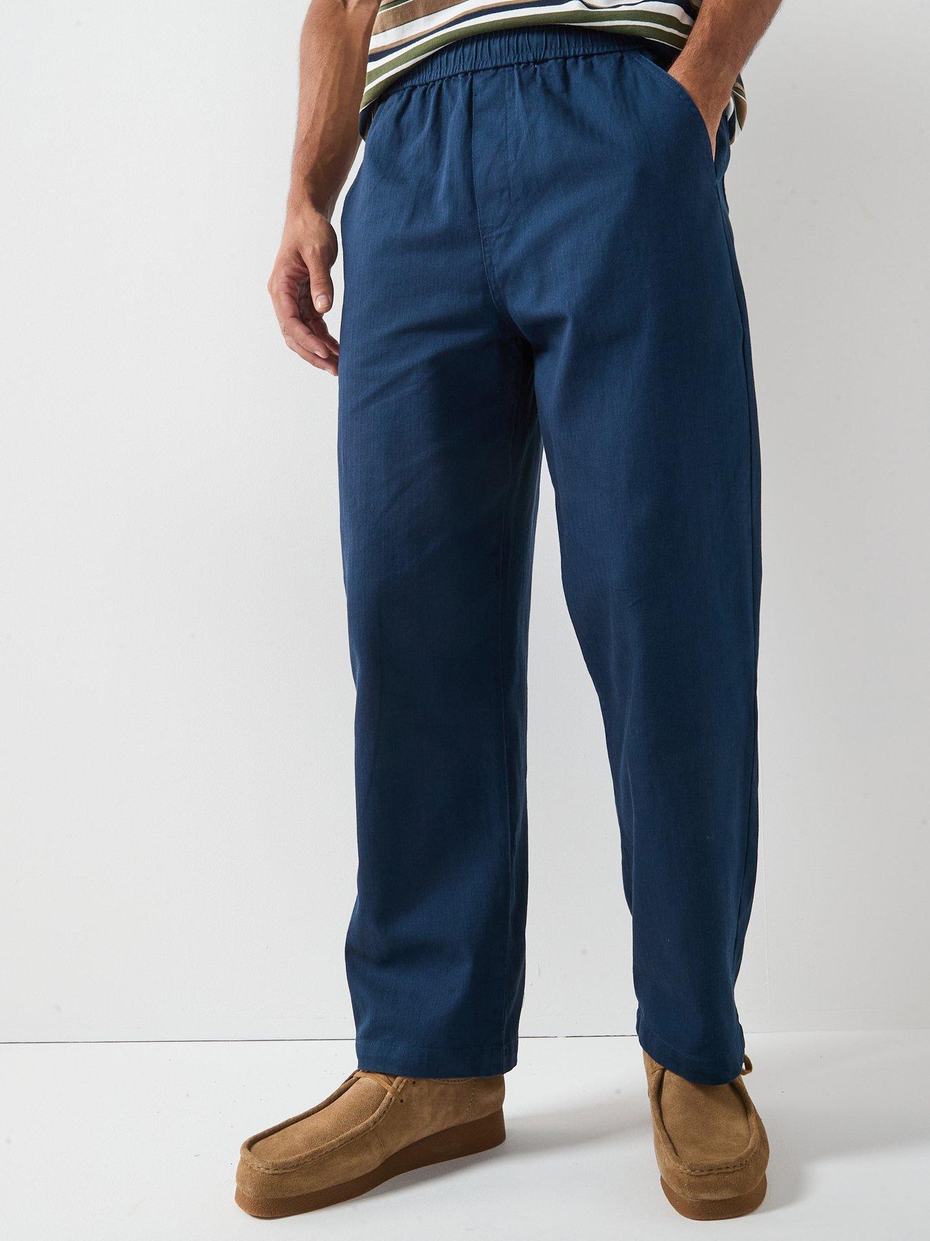 farah-f-tab-greenport-drawstring-relaxed-fit-trousers-navyfront