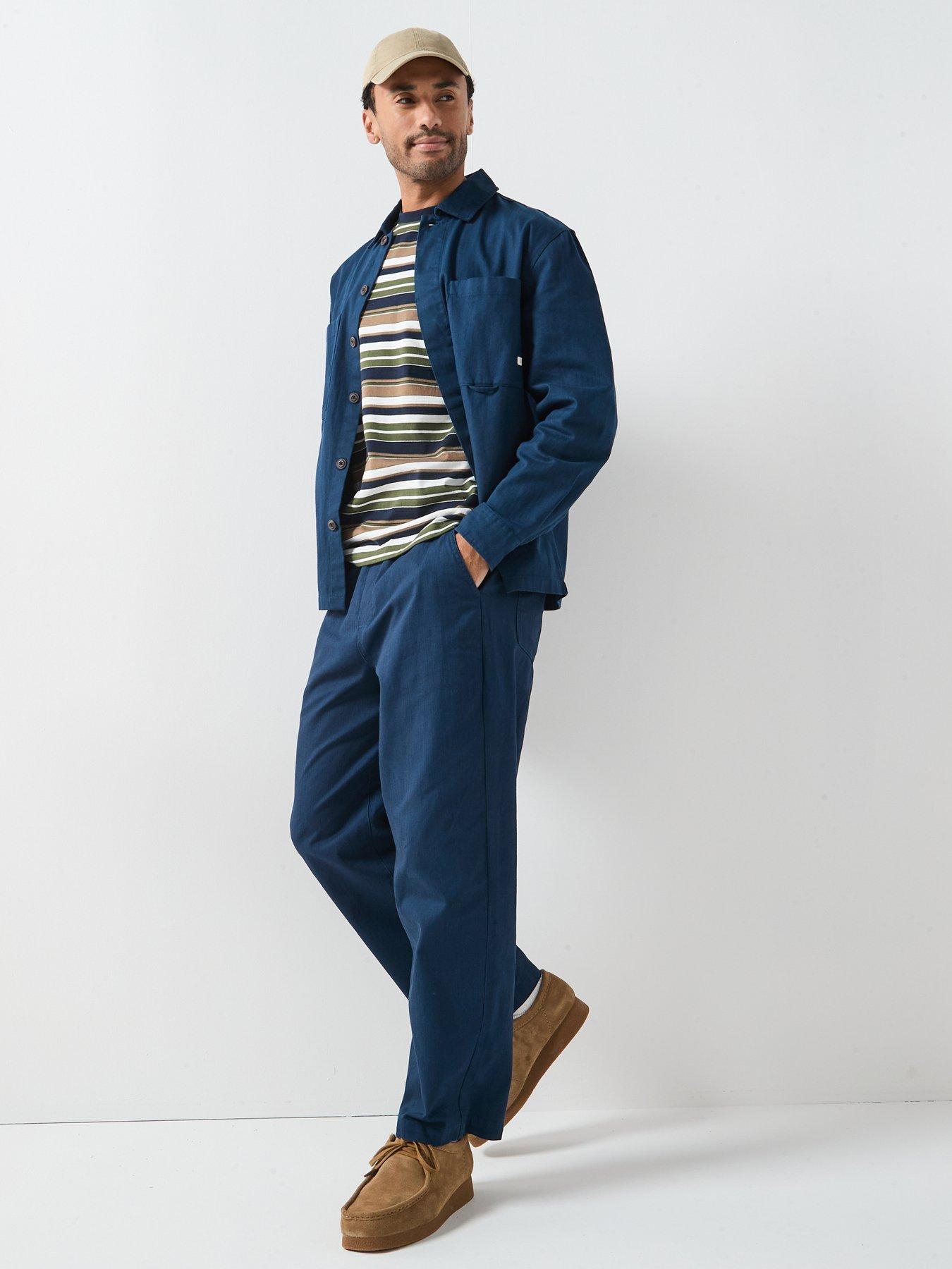 Farah F Tab Greenport Drawstring Relaxed Fit Trousers - Navy